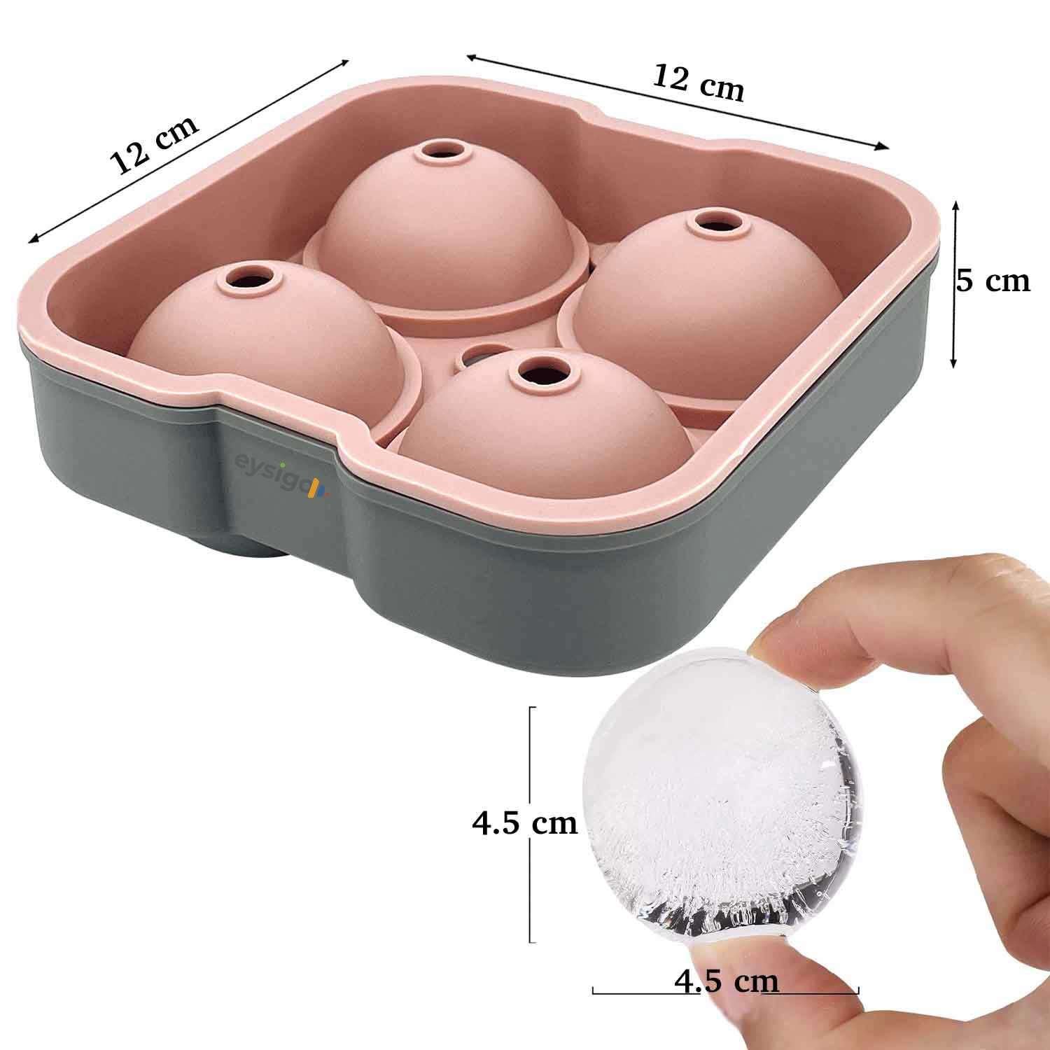 Eysigo Büyük Boy Silikon 4 Lü Top Buz Kalıbı, Powder Gri, Eysigo, Silikon Buz Kalıpları