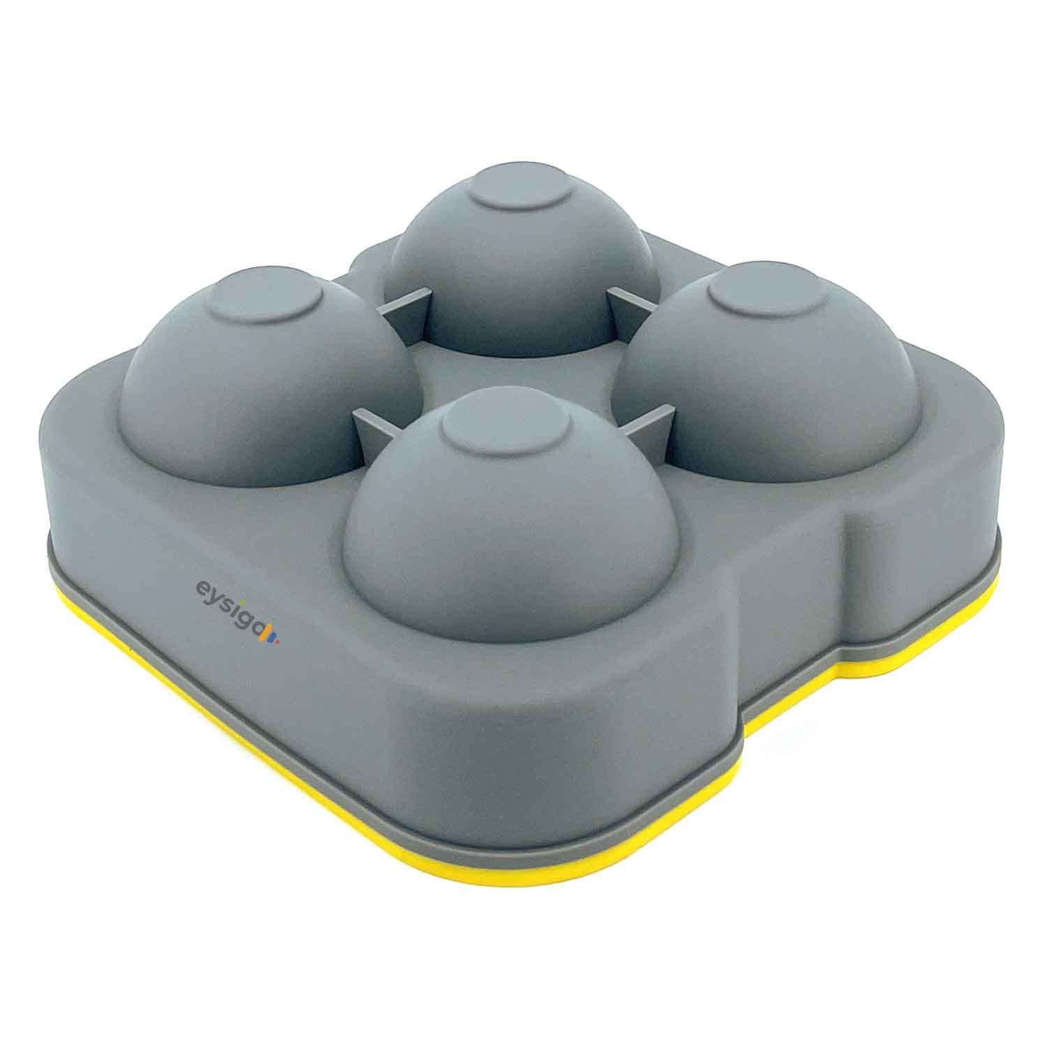 Eysigo Büyük Boy Silikon 4 Lü Top Buz Kalıbı, Sarı Gri, Eysigo, Silikon Buz Kalıpları