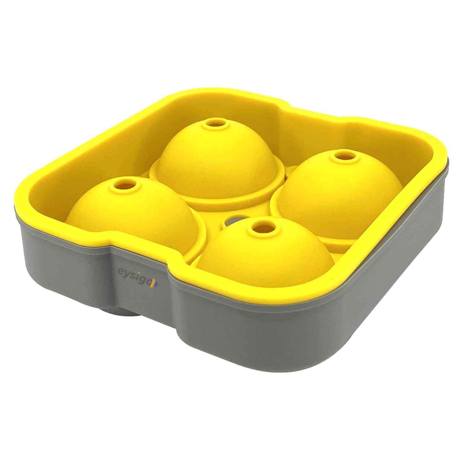 Eysigo Büyük Boy Silikon 4 Lü Top Buz Kalıbı, Sarı Gri, Eysigo, Silikon Buz Kalıpları