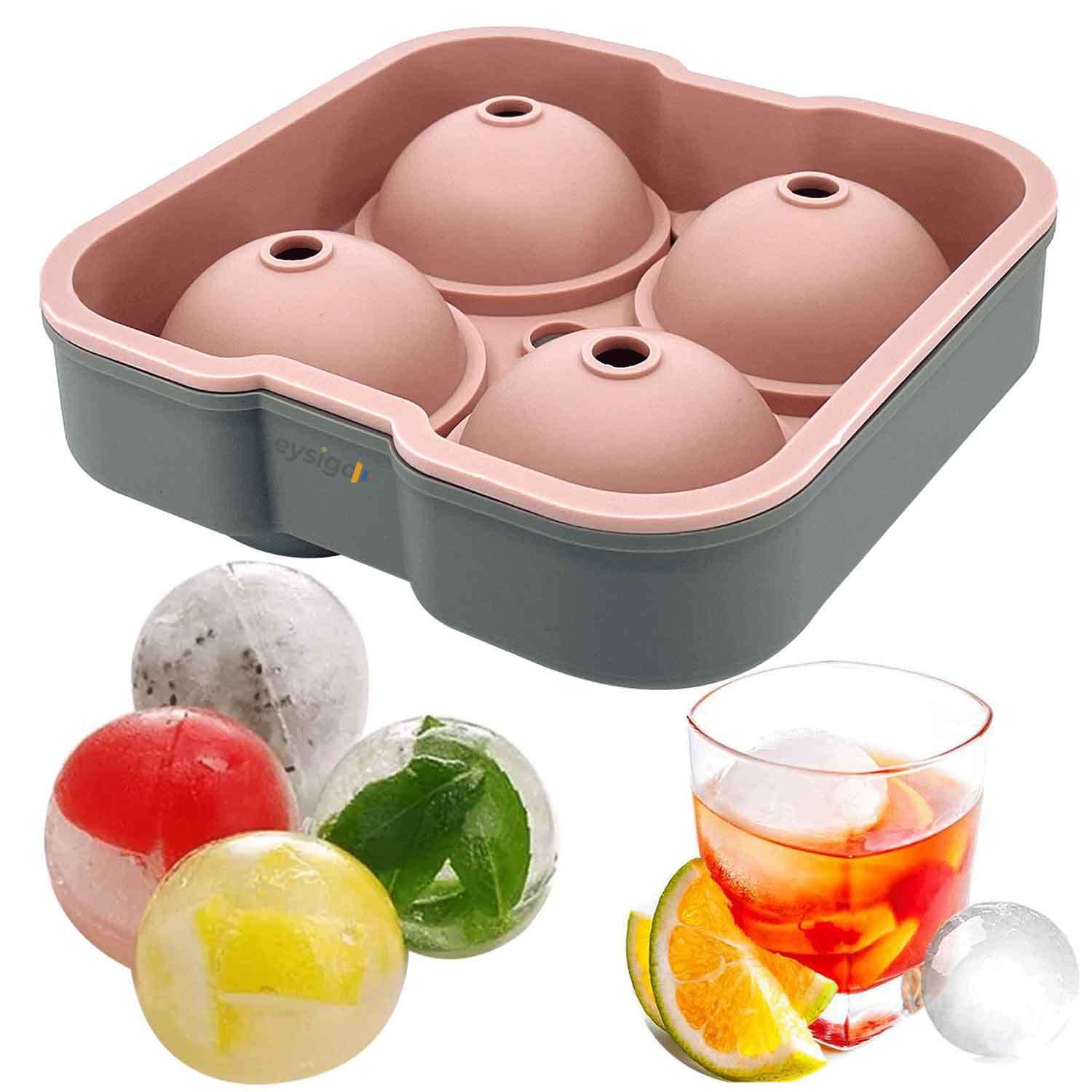 Eysigo Büyük Boy Silikon 4 Lü Top Buz Kalıbı, Powder Gri, Eysigo, Silikon Buz Kalıpları