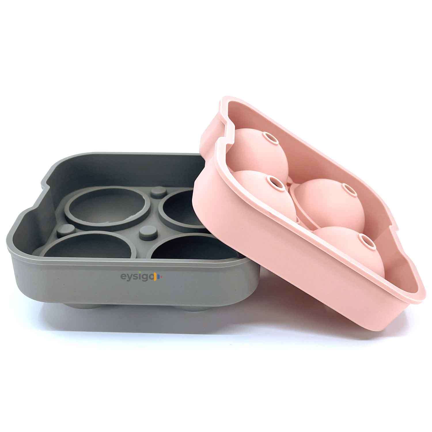 Eysigo Büyük Boy Silikon 4 Lü Top Buz Kalıbı, Powder Gri, Eysigo, Silikon Buz Kalıpları
