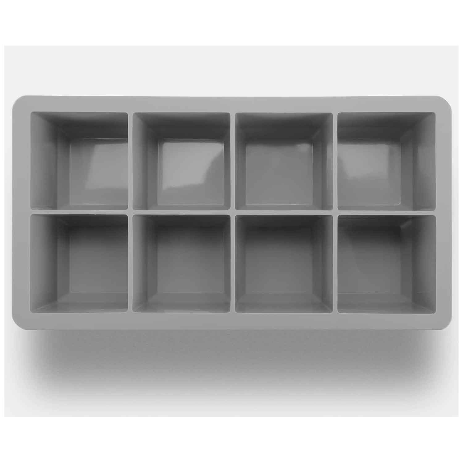 Eysigo Kapaklı Premium Büyük 8 Bölmeli Silikon Buz Kalıbı, Gri, Eysigo, Silikon Buz Kalıpları