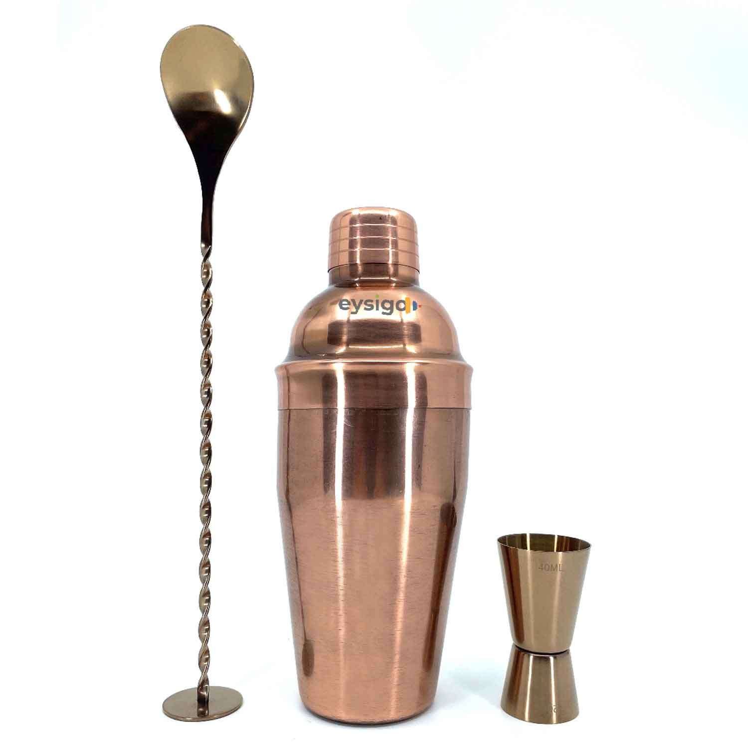 Eysigo Kokteyl Shaker Seti, Bakır, 500 ml, 3 Parça, Eysigo, Barmen Seti, Kokteyl Hazırlama Setleri