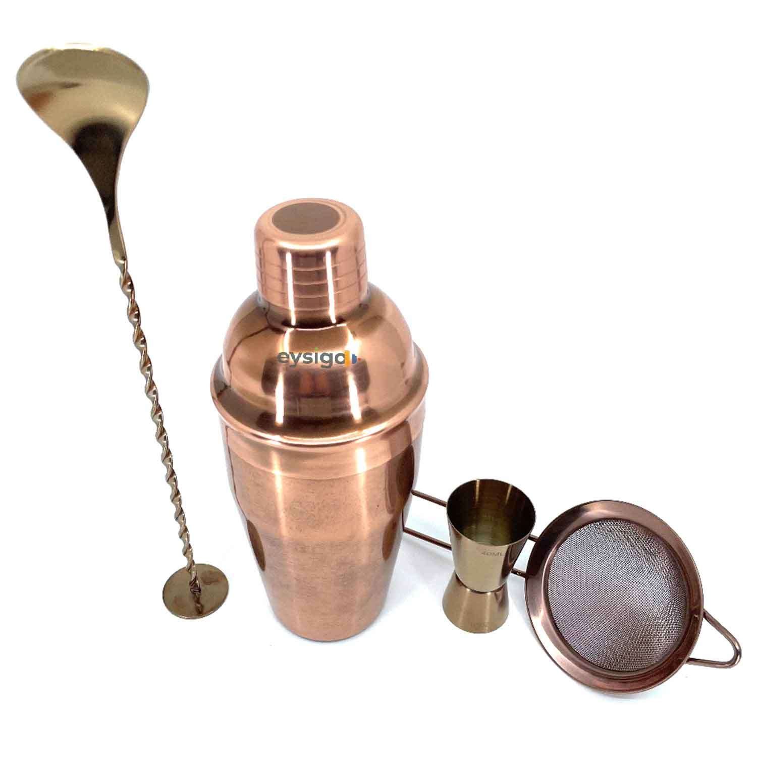 Eysigo Kokteyl Shaker Seti, Bakır, 500 ml, 4 Parça, Eysigo, Barmen Seti, Kokteyl Hazırlama Setleri