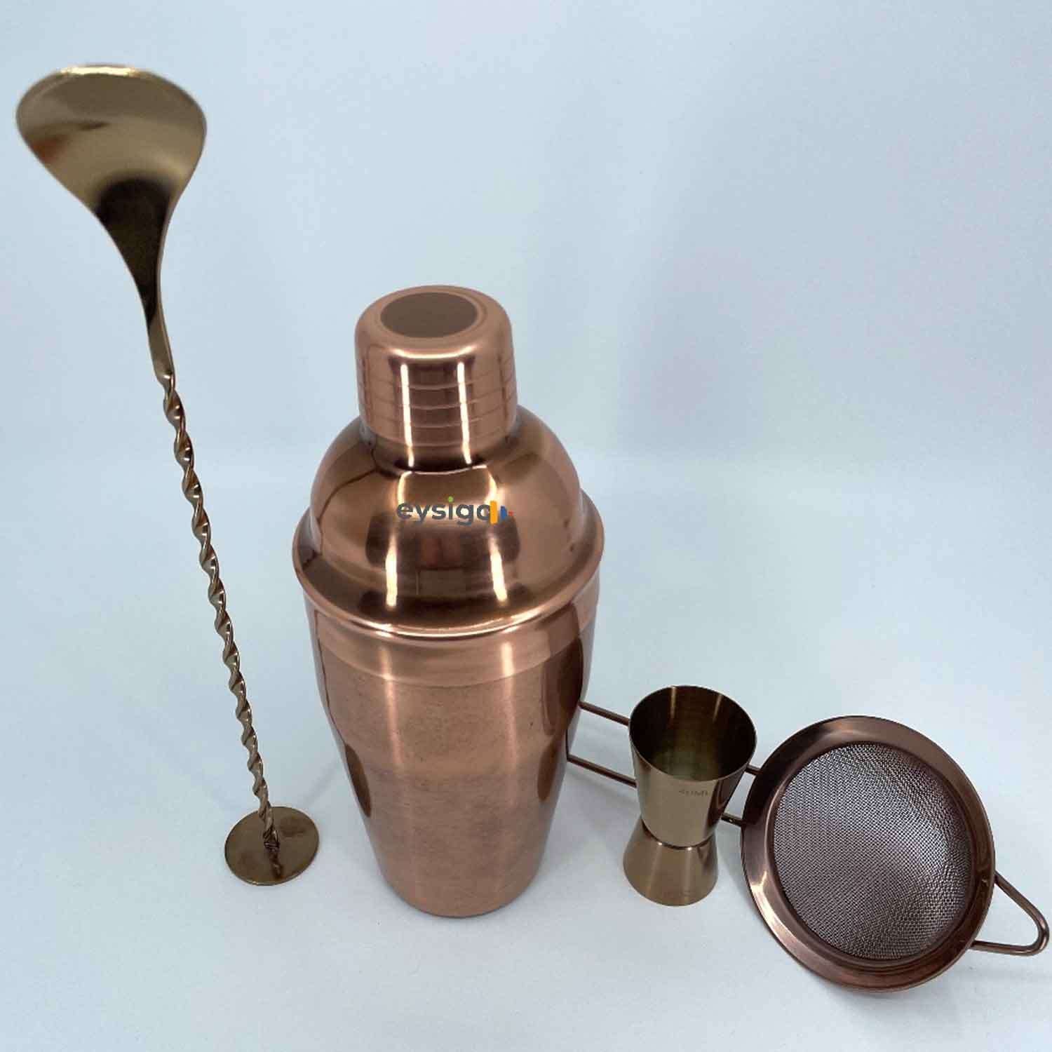 Eysigo Kokteyl Shaker Seti, Bakır, 500 ml, 4 Parça, Eysigo, Barmen Seti, Kokteyl Hazırlama Setleri