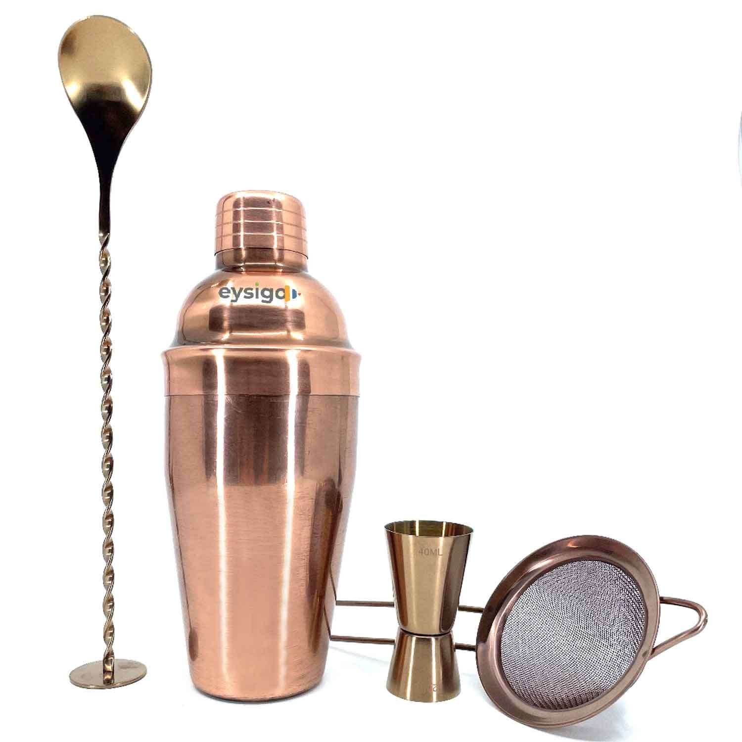 Eysigo Kokteyl Shaker Seti, Bakır, 500 ml, 4 Parça, Eysigo, Barmen Seti, Kokteyl Hazırlama Setleri
