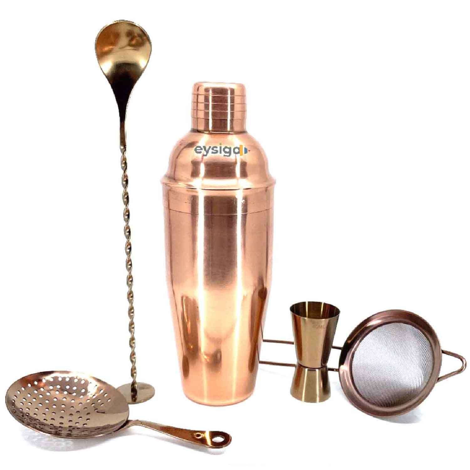 Eysigo Kokteyl Shaker Seti, Bakır, 700 ml, 5 Parça, Eysigo, Barmen Seti, Kokteyl Hazırlama Setleri