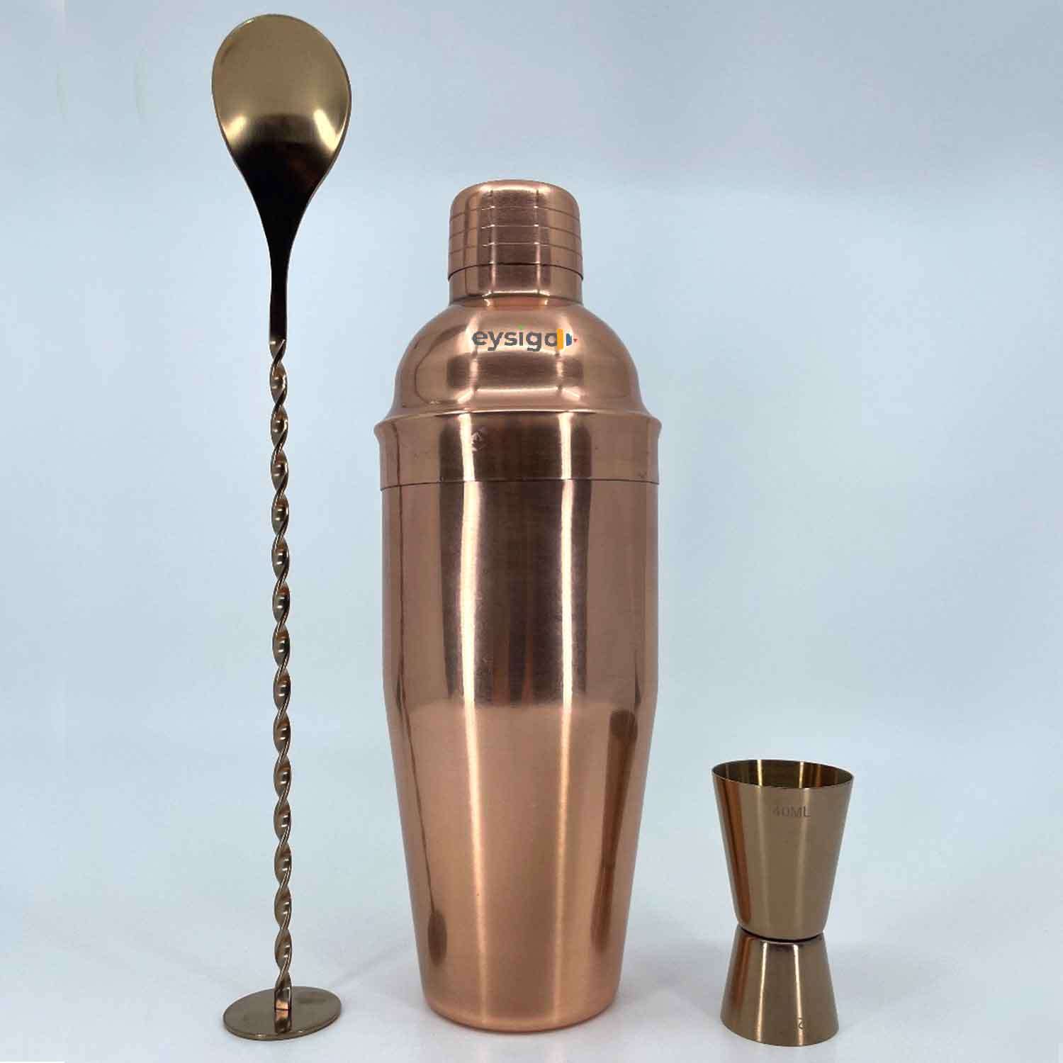Eysigo Kokteyl Shaker Seti, Bakır, 700 ml, 3 Parça, Eysigo, Barmen Seti, Kokteyl Hazırlama Setleri