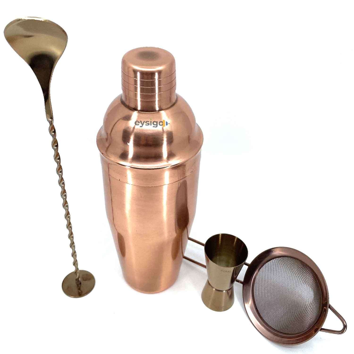 Eysigo Kokteyl Shaker Seti, Bakır, 700 ml, 4 Parça, Eysigo, Barmen Seti, Kokteyl Hazırlama Setleri