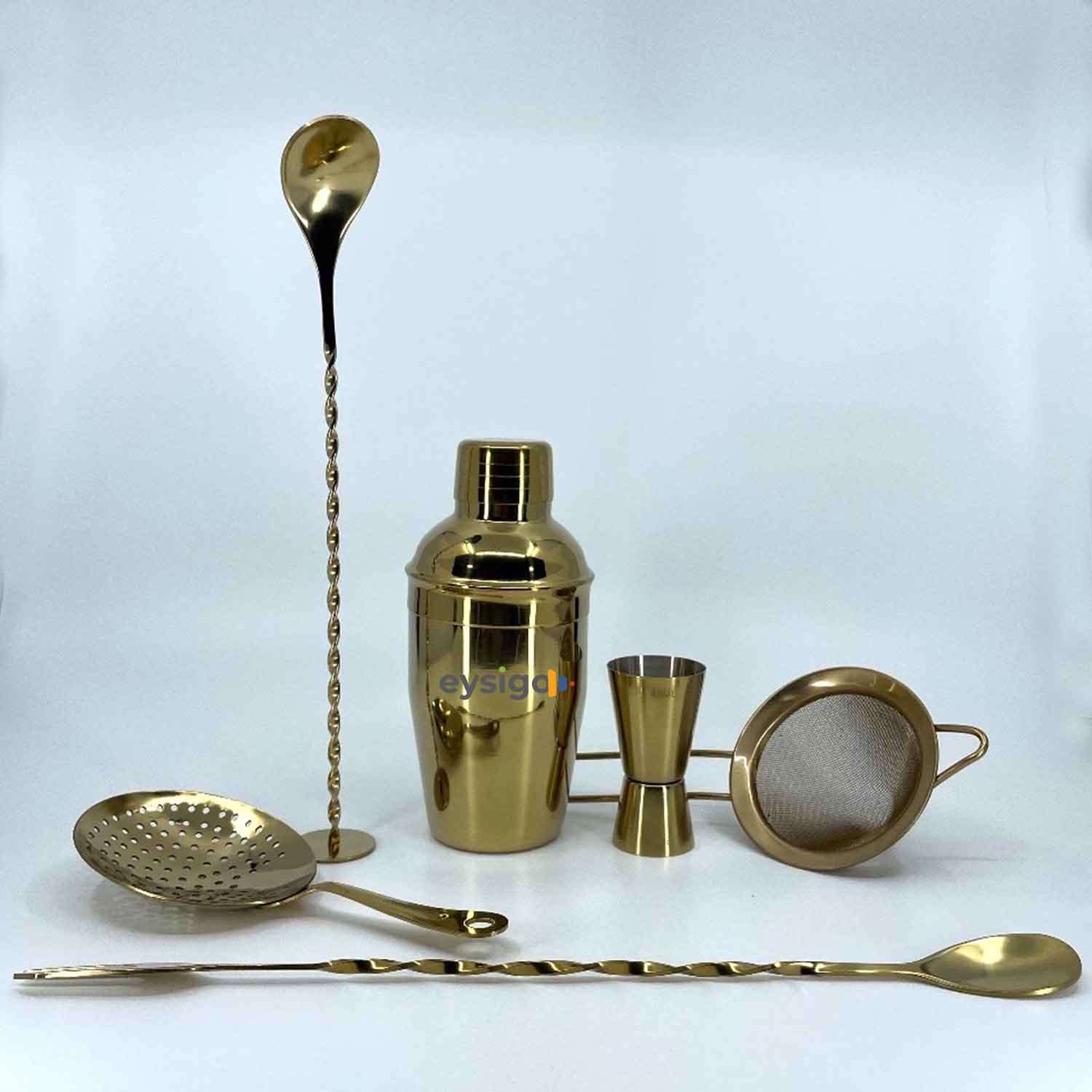 Eysigo Kokteyl Shaker Seti, Gold, 350 ml, 6 Parça, Eysigo, Barmen Seti, Kokteyl Hazırlama Setleri