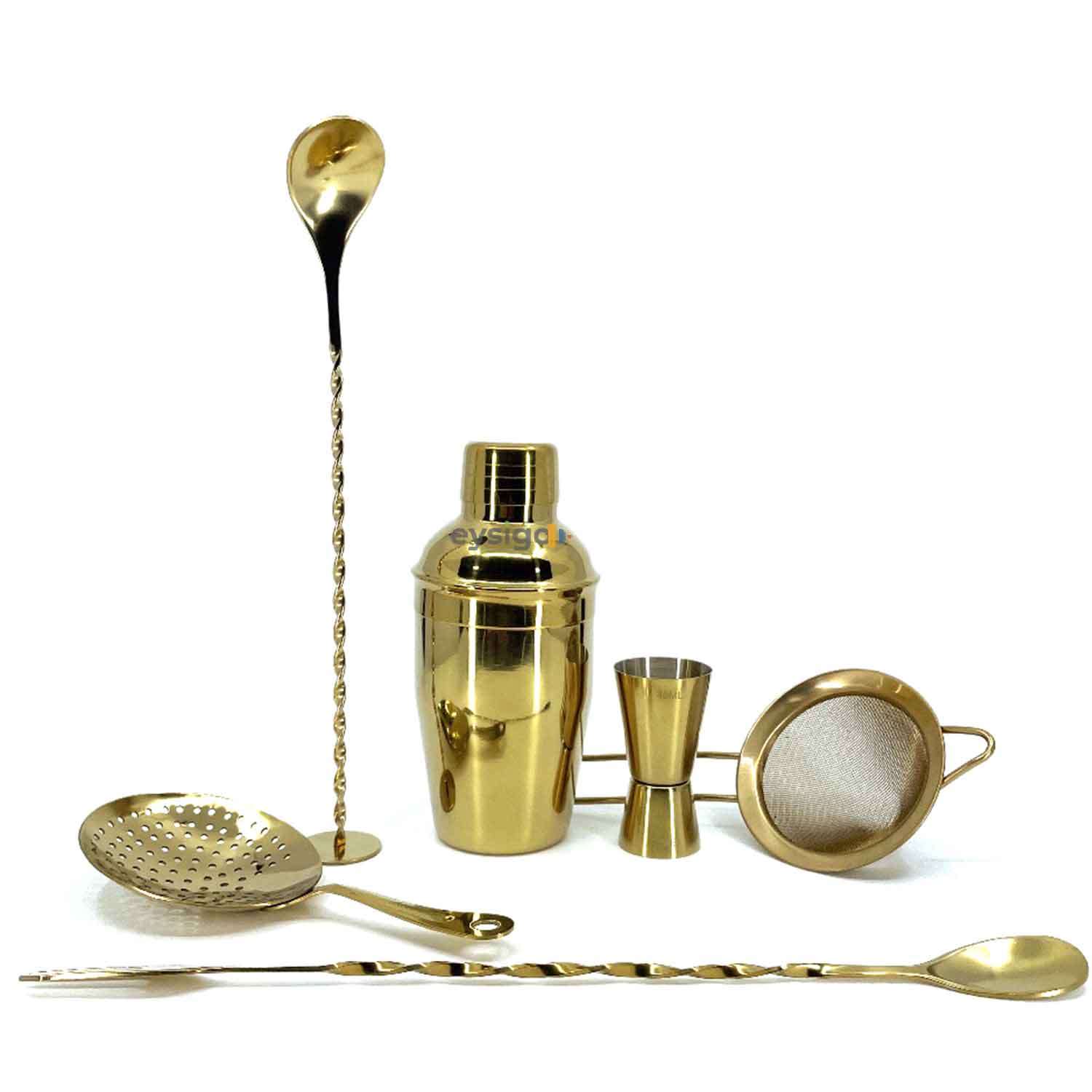 Eysigo Kokteyl Shaker Seti, Gold, 350 ml, 6 Parça, Eysigo, Barmen Seti, Kokteyl Hazırlama Setleri