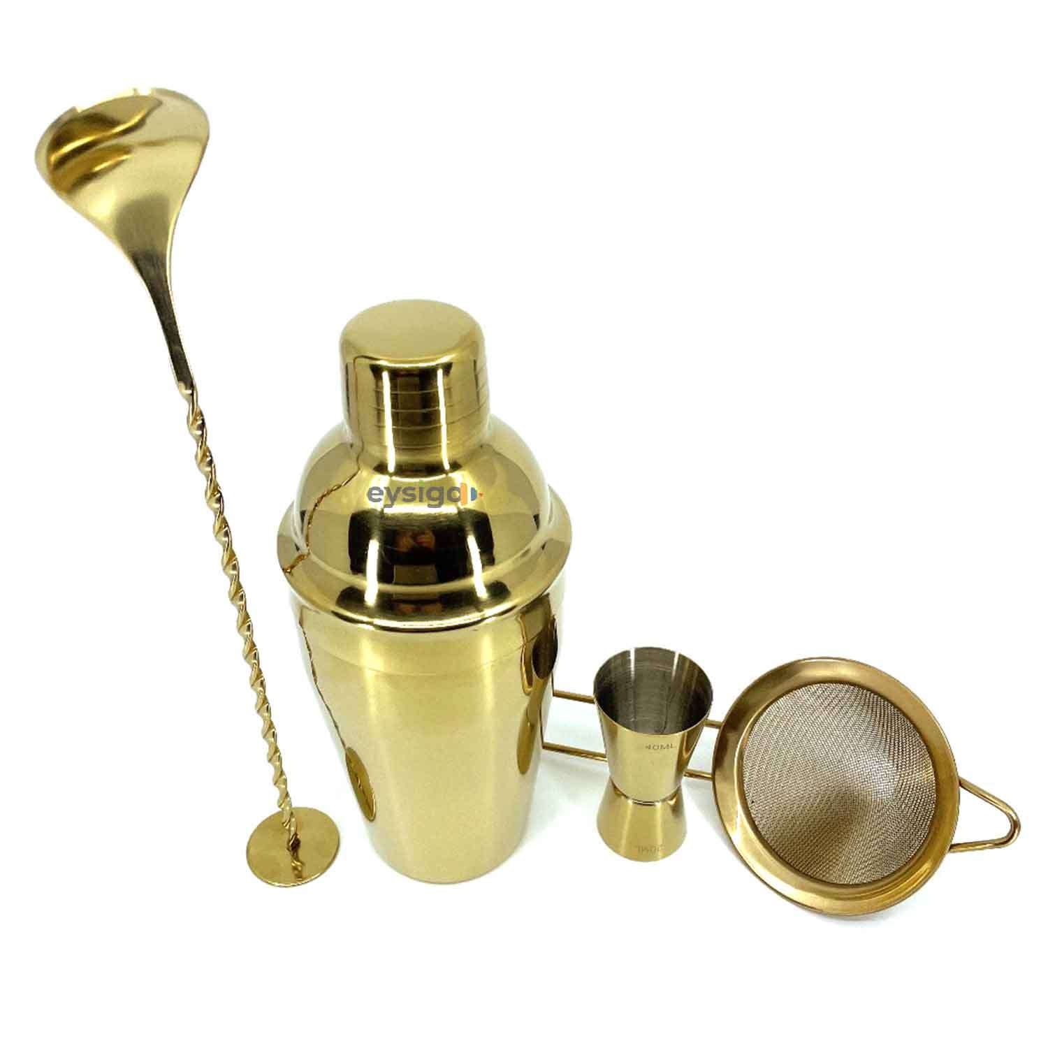 Eysigo Kokteyl Shaker Seti, Gold, 500 ml, 4 Parça, Eysigo, Barmen Seti, Kokteyl Hazırlama Setleri