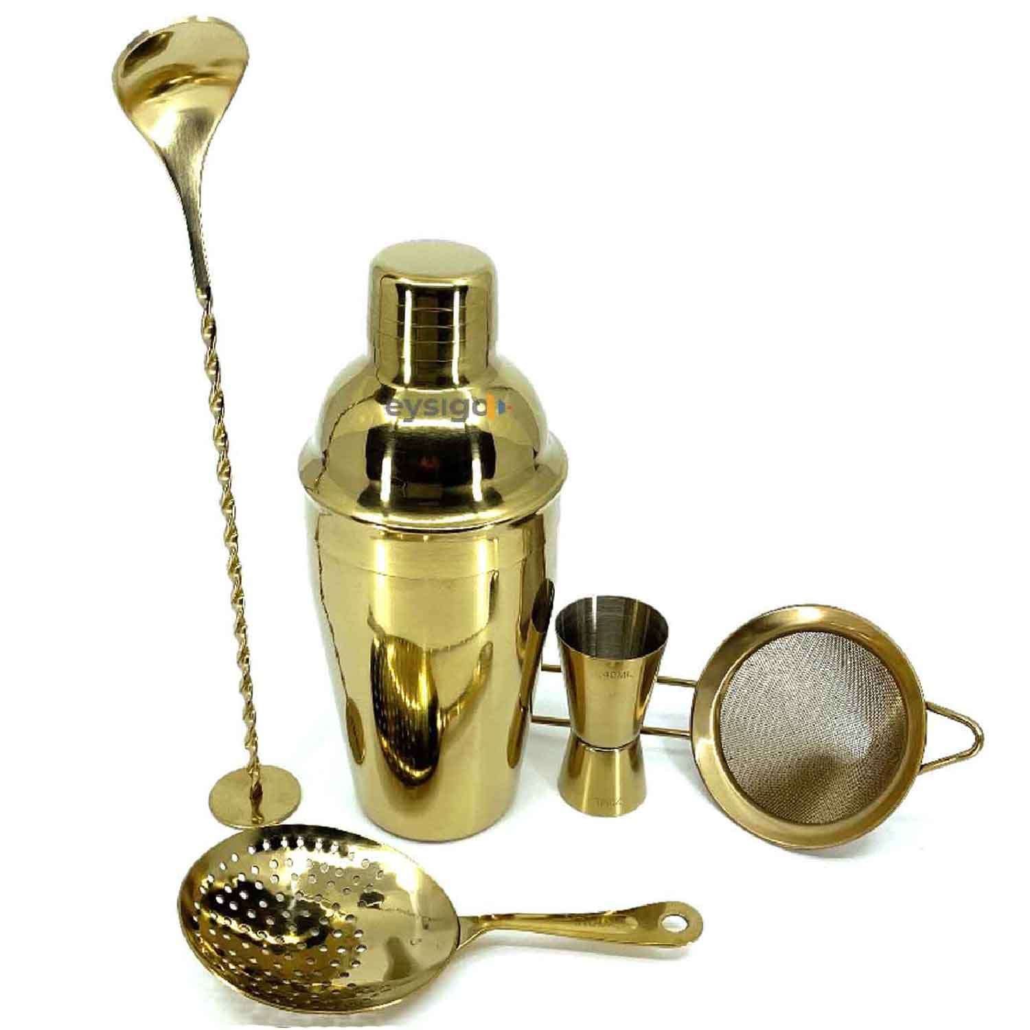Eysigo Kokteyl Shaker Seti, Gold, 500 ml, 5 Parça, Eysigo, Barmen Seti, Kokteyl Hazırlama Setleri