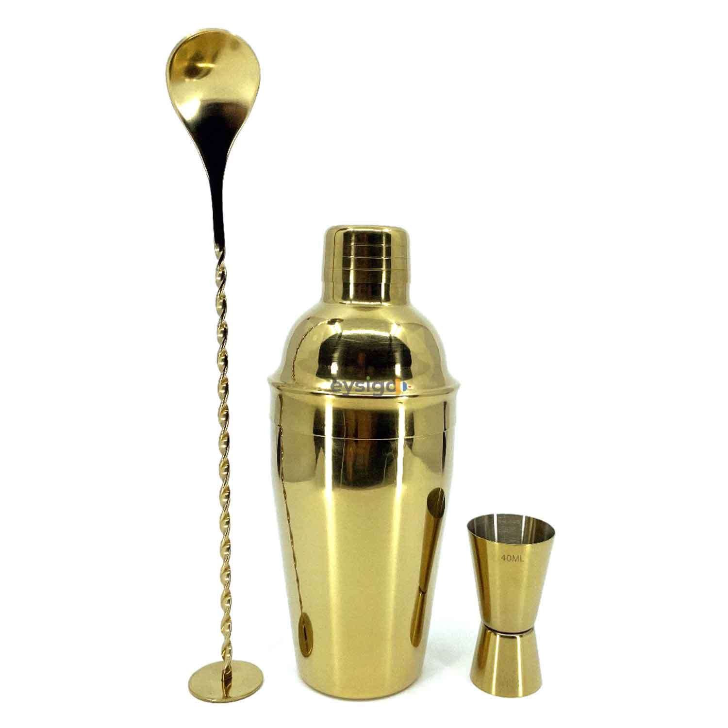 Eysigo Kokteyl Shaker Seti, Gold, 500 ml, 3 Parça, Eysigo, Barmen Seti, Kokteyl Hazırlama Setleri