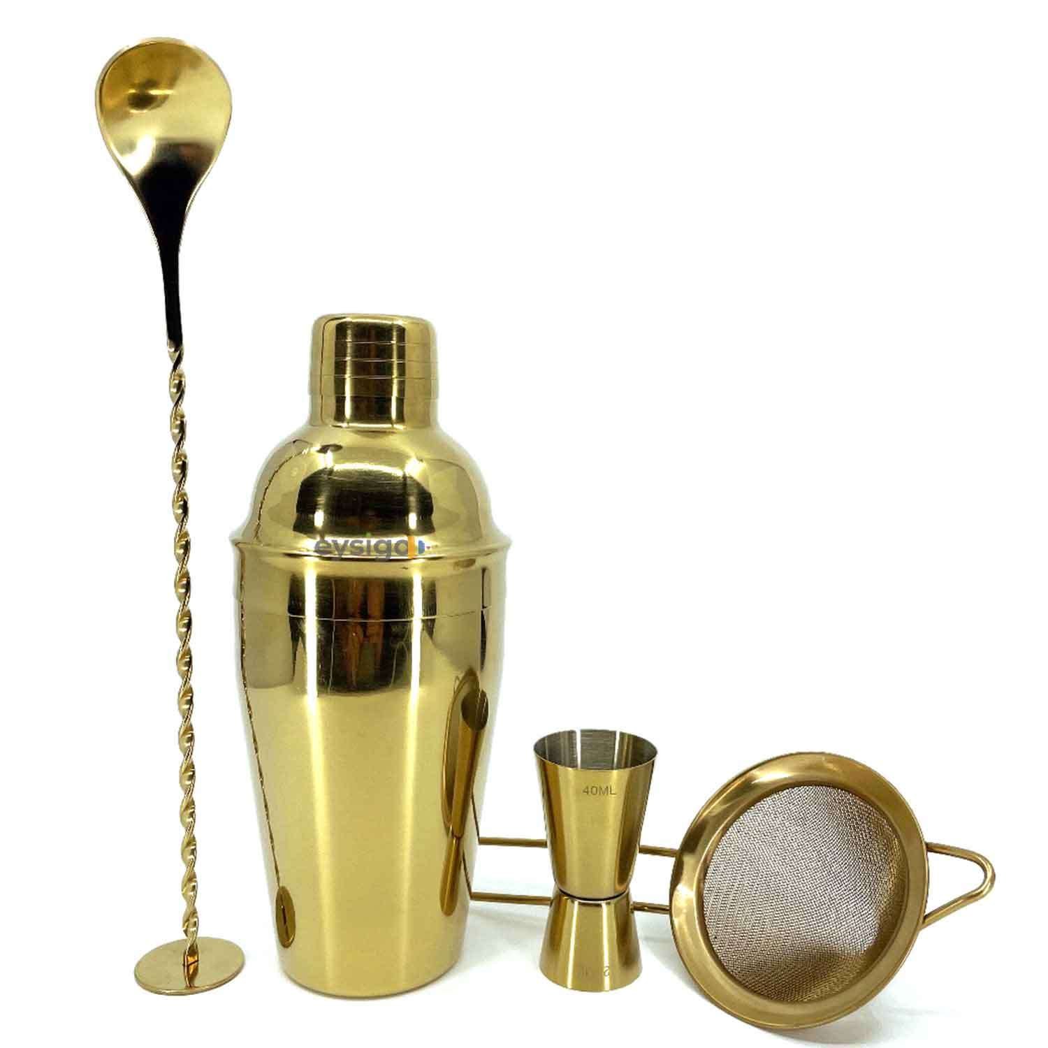 Eysigo Kokteyl Shaker Seti, Gold, 500 ml, 4 Parça, Eysigo, Barmen Seti, Kokteyl Hazırlama Setleri