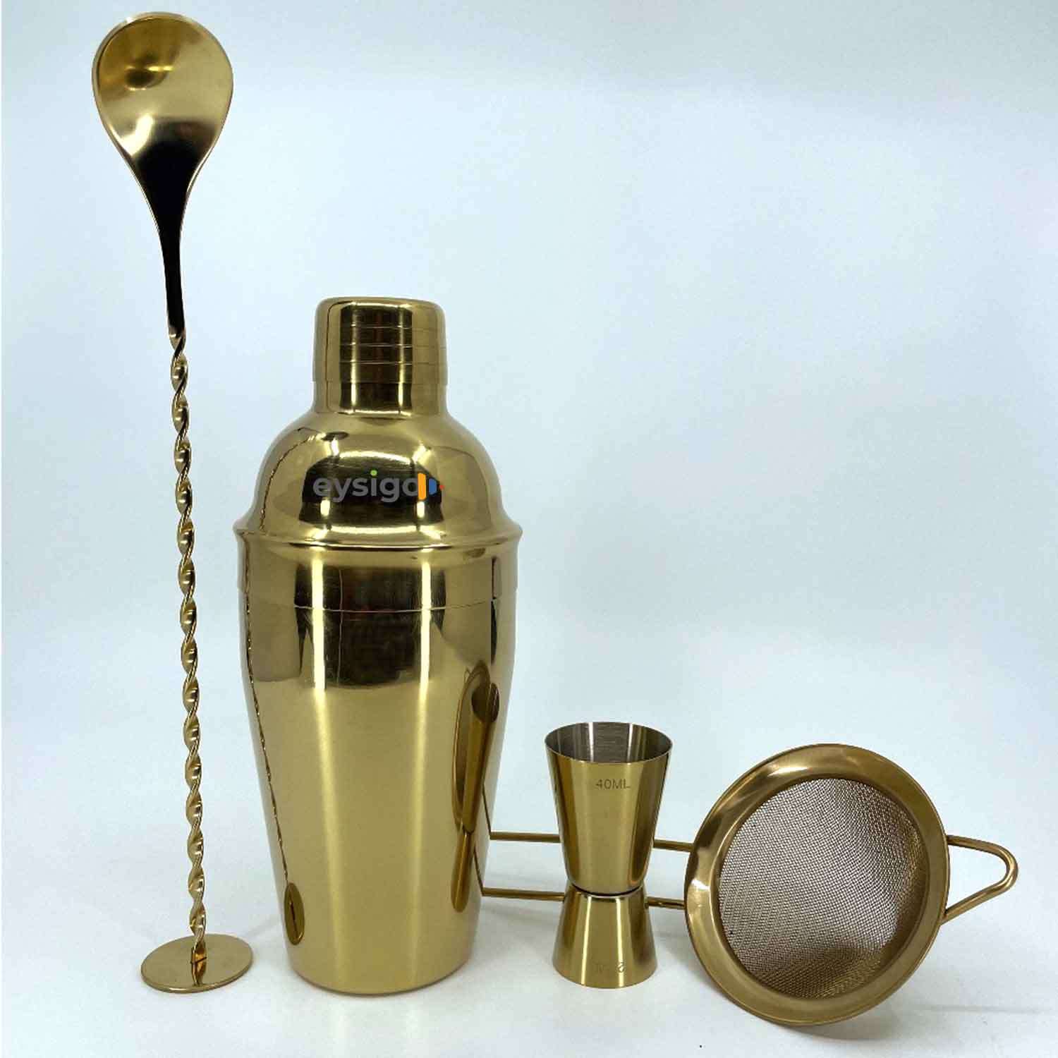 Eysigo Kokteyl Shaker Seti, Gold, 500 ml, 4 Parça, Eysigo, Barmen Seti, Kokteyl Hazırlama Setleri