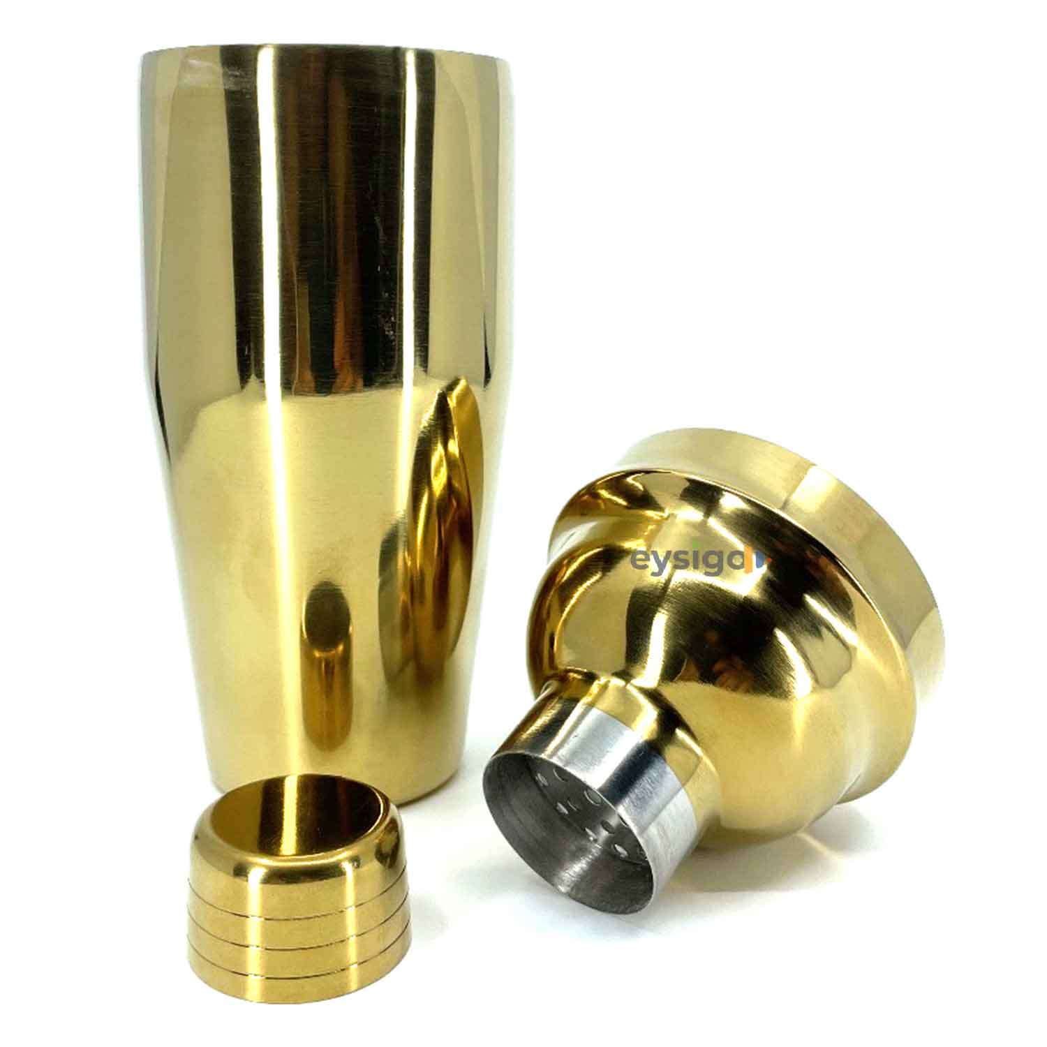 Eysigo Kokteyl Shaker Seti, Gold, 700 ml, 3 Parça, Eysigo, Barmen Seti, Kokteyl Hazırlama Setleri