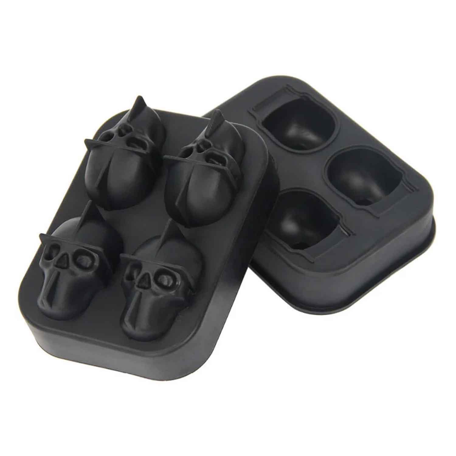 Eysigo Kurukafa Buz Kalıbı, Silikon, 4lü Siyah, Eysigo, Silikon Buz Kalıpları