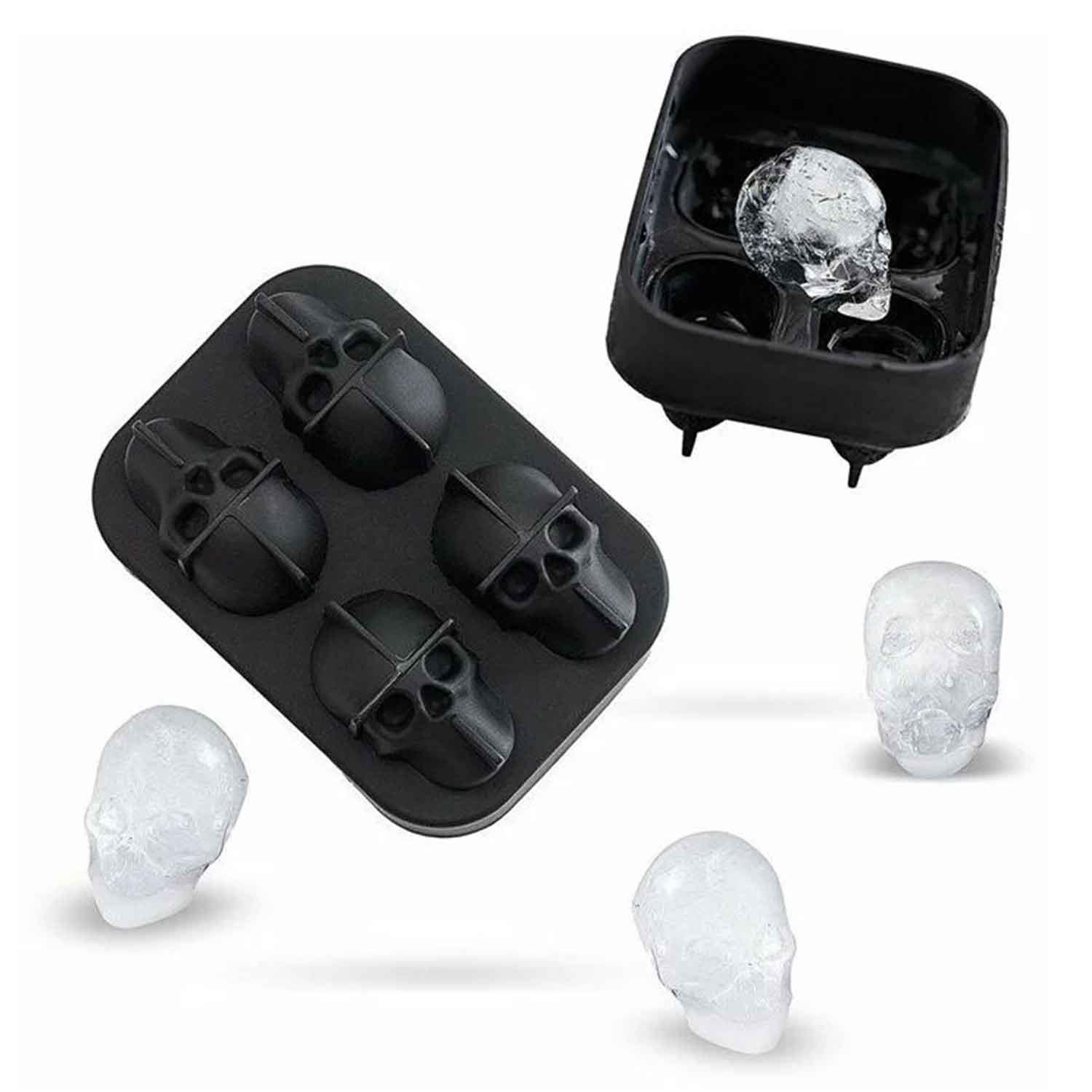 Eysigo Kurukafa Buz Kalıbı, Silikon, 4lü Siyah, Eysigo, Silikon Buz Kalıpları