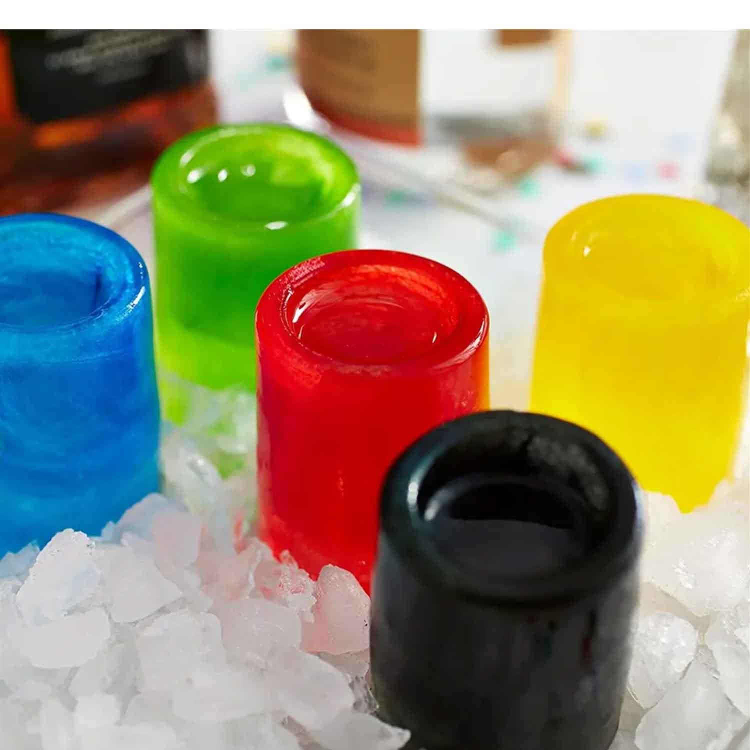 Eysigo Shot Bardak Buz Kalıbı, 4lü, Silikon, Kırmızı, Eysigo, Silikon Buz Kalıpları