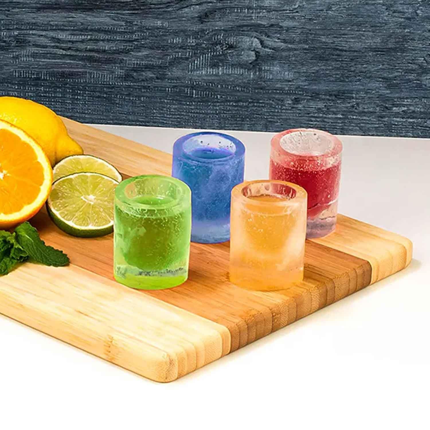 Eysigo Shot Bardak Buz Kalıbı, 4lü, Silikon, Kırmızı, Eysigo, Silikon Buz Kalıpları