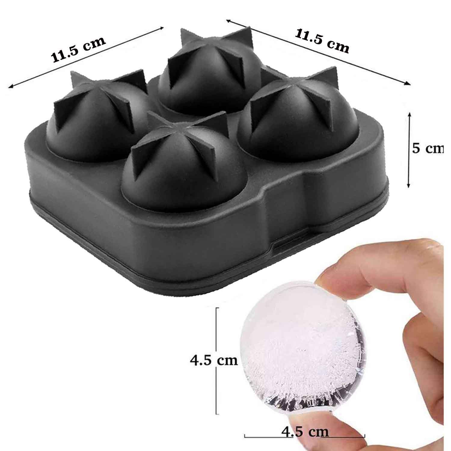Eysigo Silikon Buz Kalıbı Siyah Kırmızı Küp ve Küre Model 2'li Set, Eysigo, Silikon Buz Kalıpları