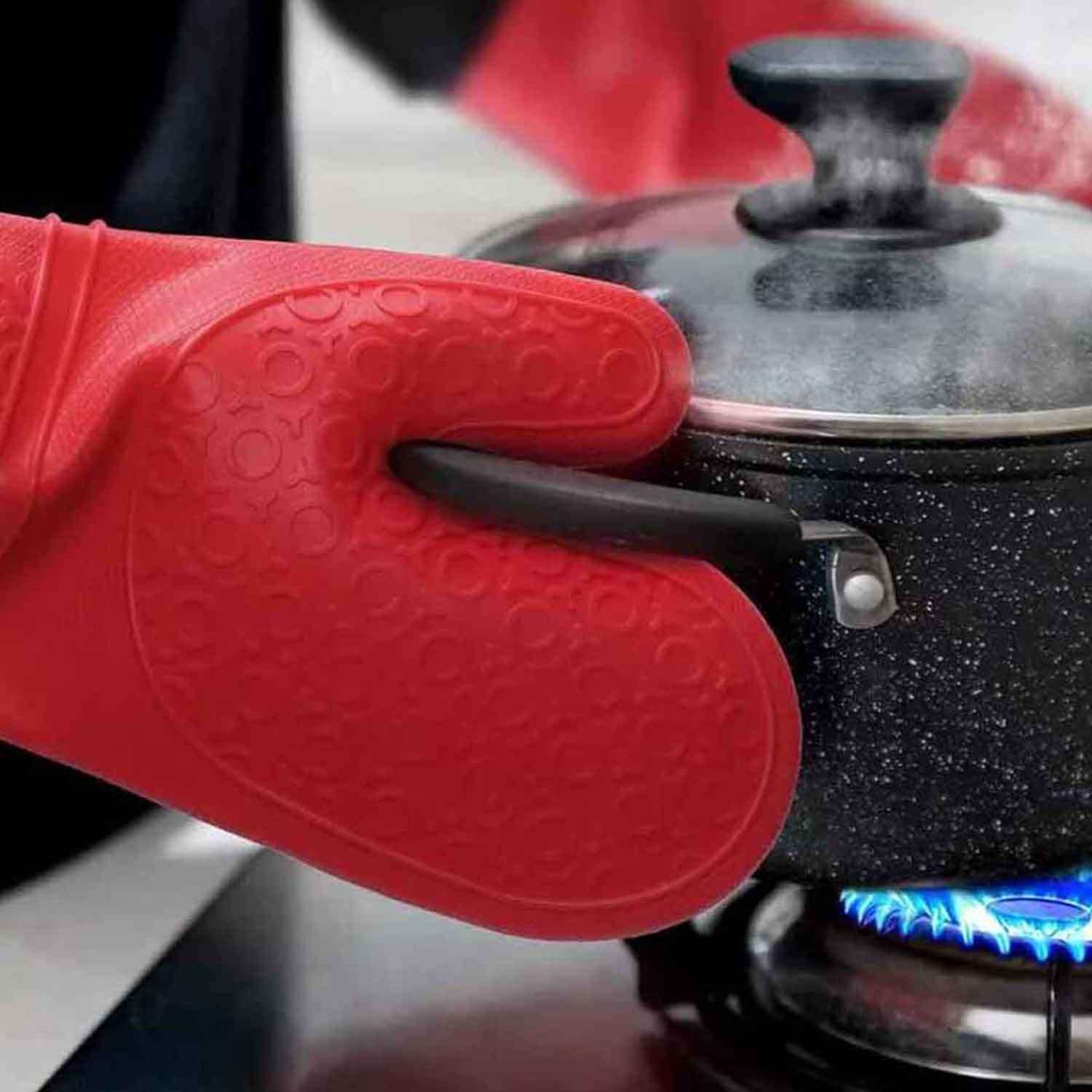 Fırın Eldiveni, Silikon, Kırmızı, Gurme Chef, Fırın Eldiveni