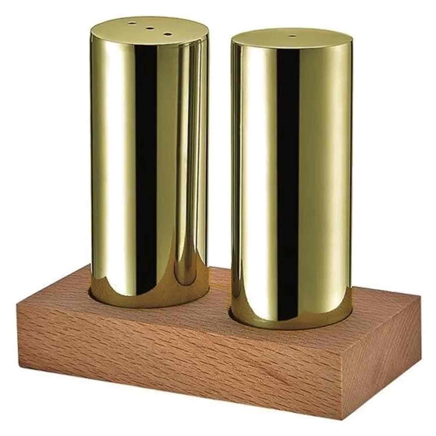 Groovy 2'li İnce Tuzluk Takımı, Ahşap Dikdörtgen Standlı, Altın, Groovy, Kategorisiz