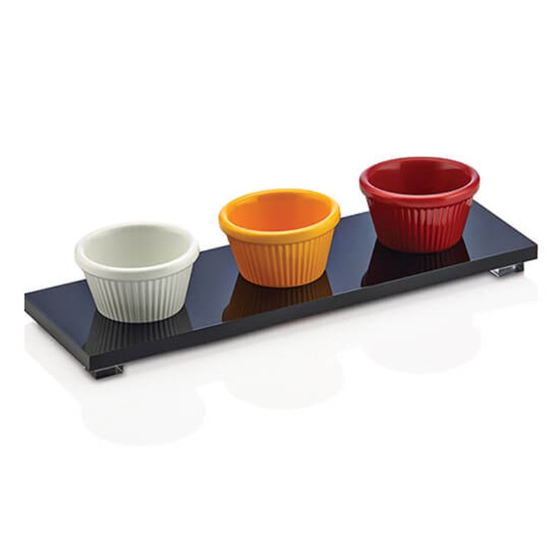 Groovy Açık Büfe 6 Cm Standlı Sosluk Takımı, Siyah 25x8 Cm