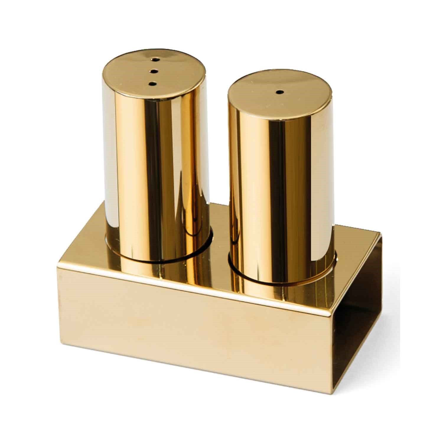 Groovy Çelik Tuzluk Takımı 2 Li Yuvarlak Kalın Altın Renk, Groovy, Tuzluk Biberlik ve Baharatlık