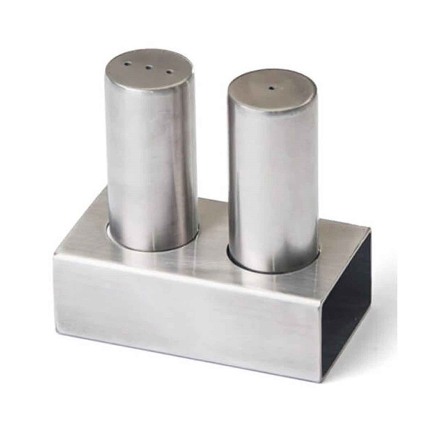 Groovy Çelik Tuzluk Takımı 2 Li Yuvarlak Kalın Mat, Groovy, Tuzluk Biberlik ve Baharatlık