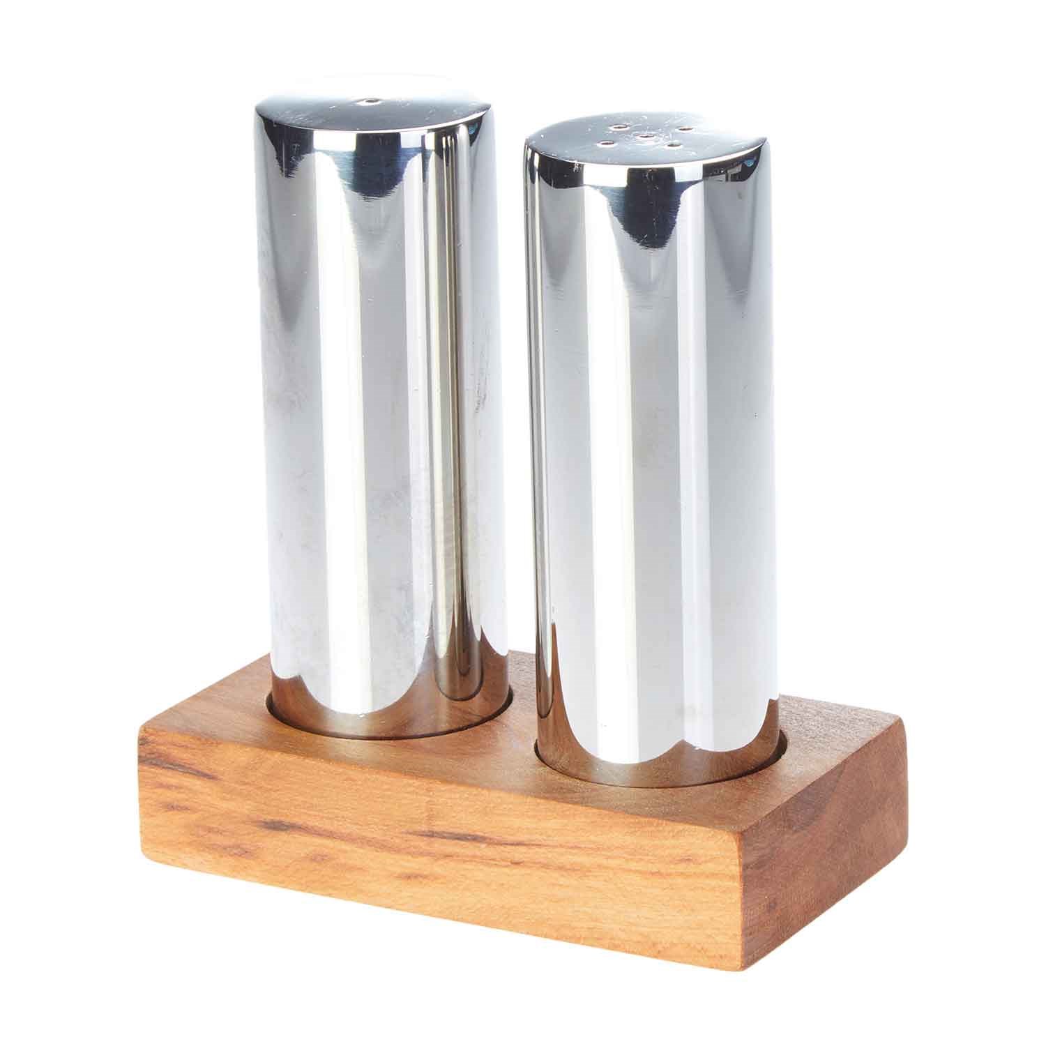 Groovy Everest Yuvarlak Büyük Tuzluk Seti, 2'li, Krom Mat, Groovy, Tuzluk Biberlik ve Baharatlık