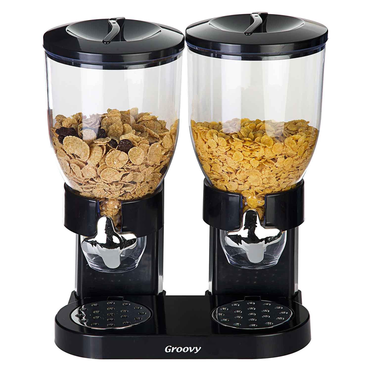 Groovy Mısır Gevreği Dispenseri, 2'li, 2x3.5 L Siyah, Groovy, Cornflakes Dispanserleri