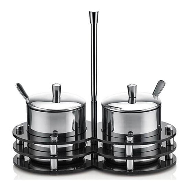 Groovy Pleksi Standlı 2 Li Baharatlık Takımı Parlak