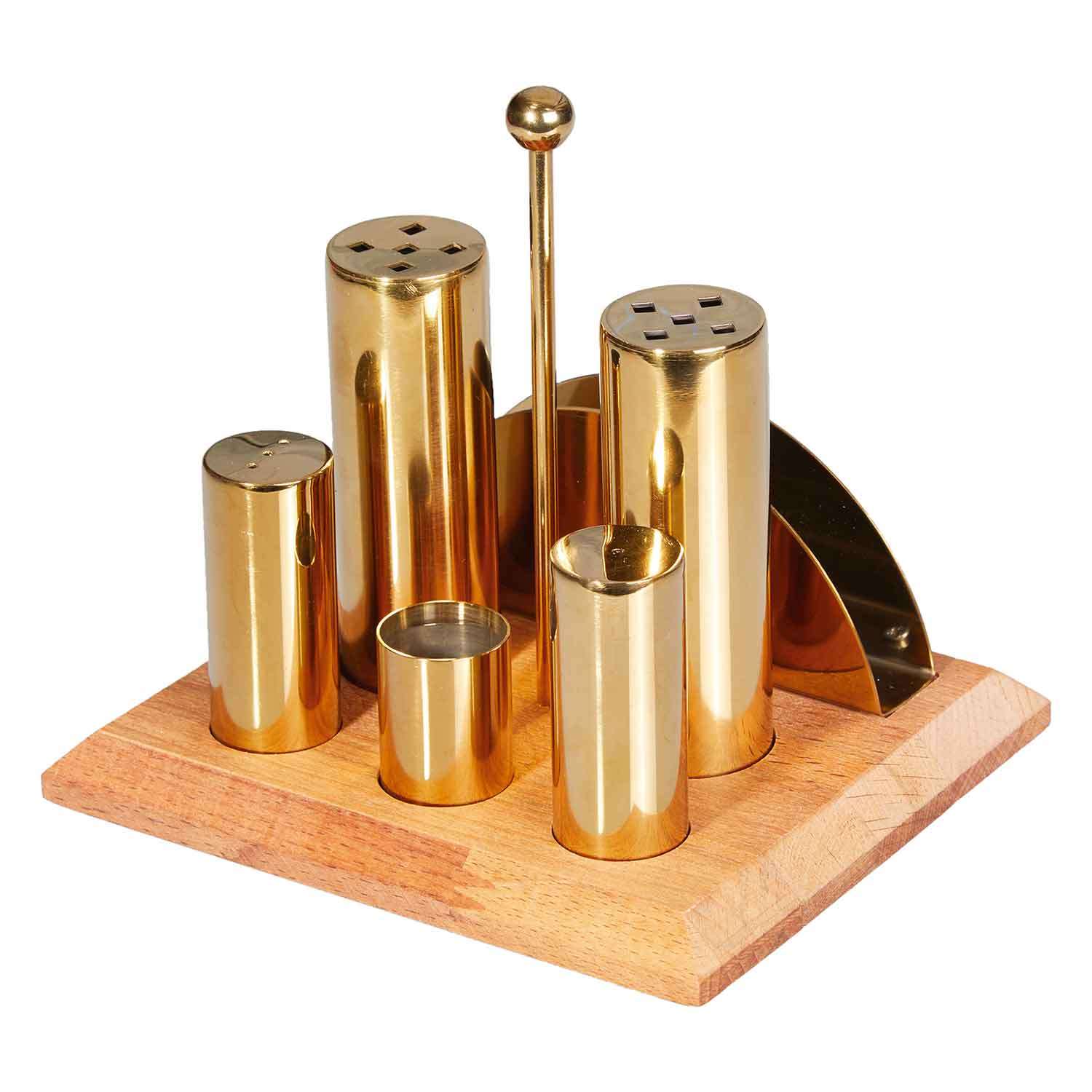 Groovy Tuzluk Baharatlık Takımı, Yuvarlak, 6'lı, Altın, Groovy, Kategorisiz