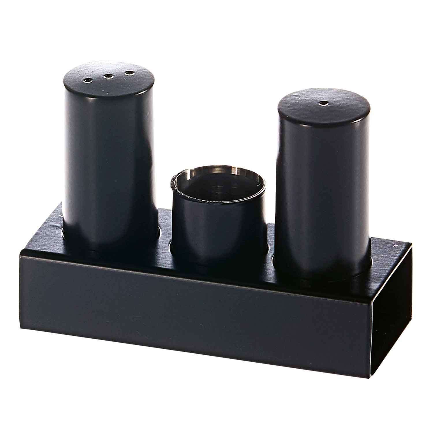 Groovy Tuzluk Takımı, Yuvarlak, 3'lü, Siyah, Groovy, Tuzluk Biberlik ve Baharatlık