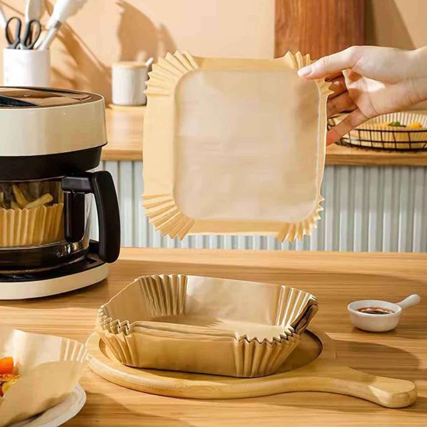 Gurme Chef Airfryer XXL Pişirme Kağıdı, Dörtgen, 50 li Paket, 20x4.5 Cm, Gurme Chef, Airfryer Pişirme Kağıtları