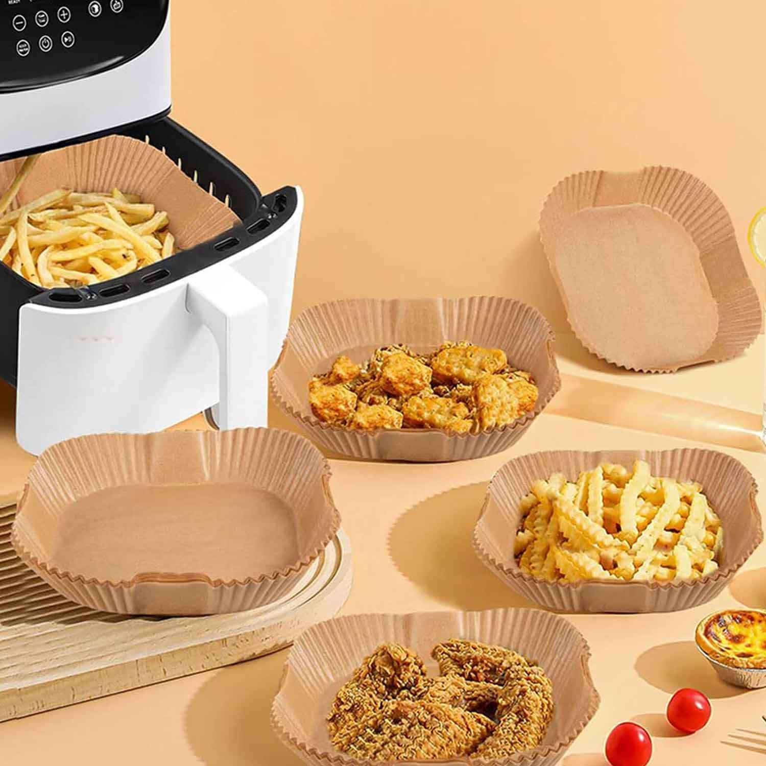 Gurme Chef Airfryer XXL Pişirme Kağıdı, Dörtgen, 100 lü Paket, 20x4.5 Cm, Gurme Chef, Airfryer Pişirme Kağıtları