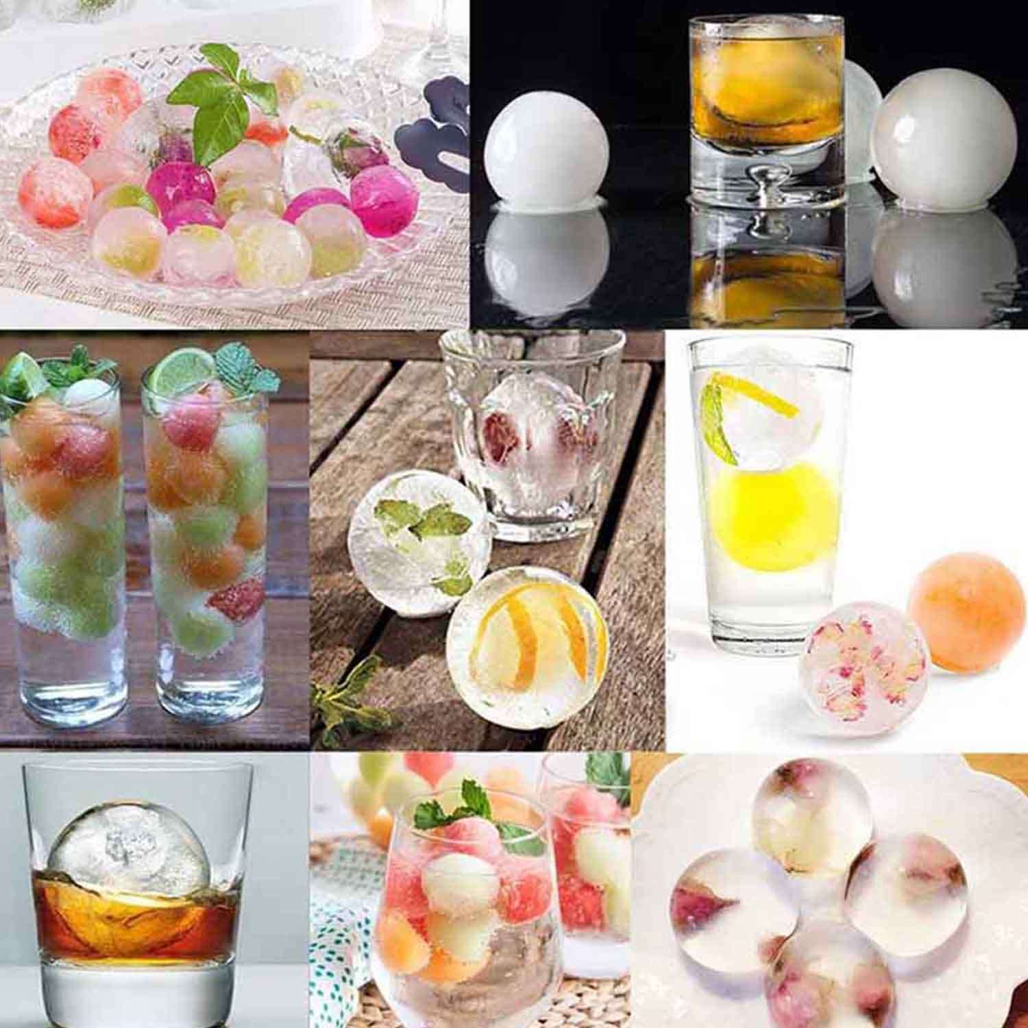 Gurme Chef Büyük Boy Silikon 4 Lü Top Buz Kalıbı, Yeşil, Gurme Chef, Silikon Buz Kalıpları