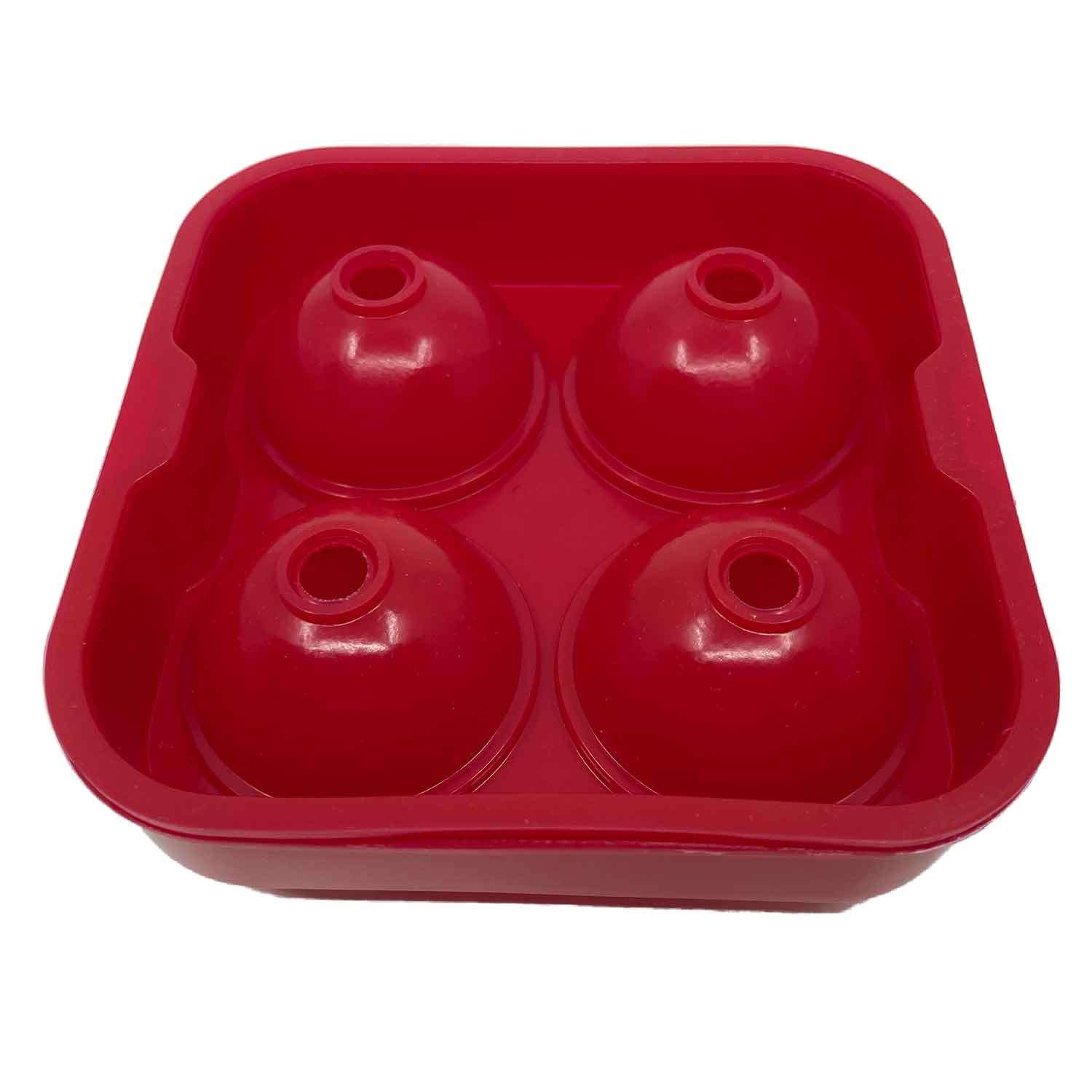Gurme Chef Büyük Boy Silikon 4 Lü Top Buz Kalıbı, Kırmızı, Gurme Chef, Silikon Buz Kalıpları