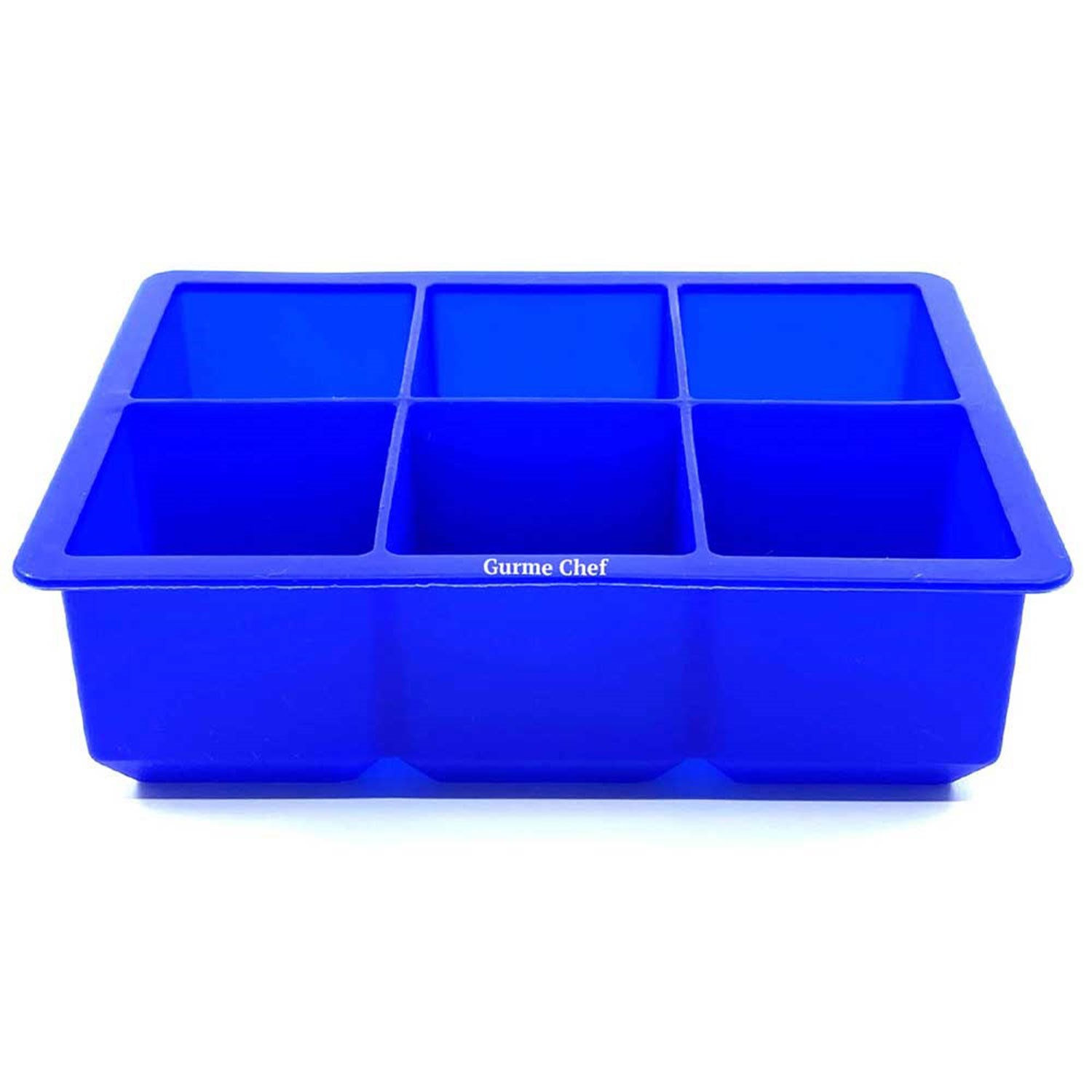 Gurme Chef Silikon Büyük Boy 6'Lı Buz Kalıbı, Mavi 2 Adet