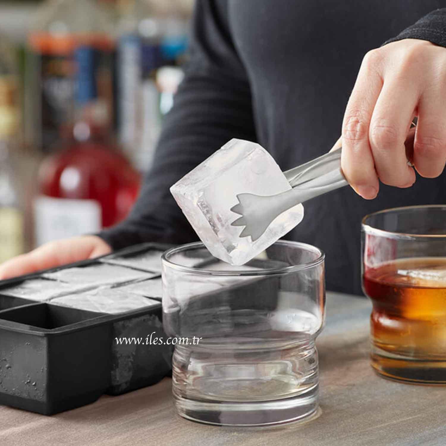 Gurme Chef Silikon Kapaklı Xxl Büyük Boy 8'Li Küp Buz Kalıbı Siyah, Gurme Chef, Silikon Buz Kalıpları