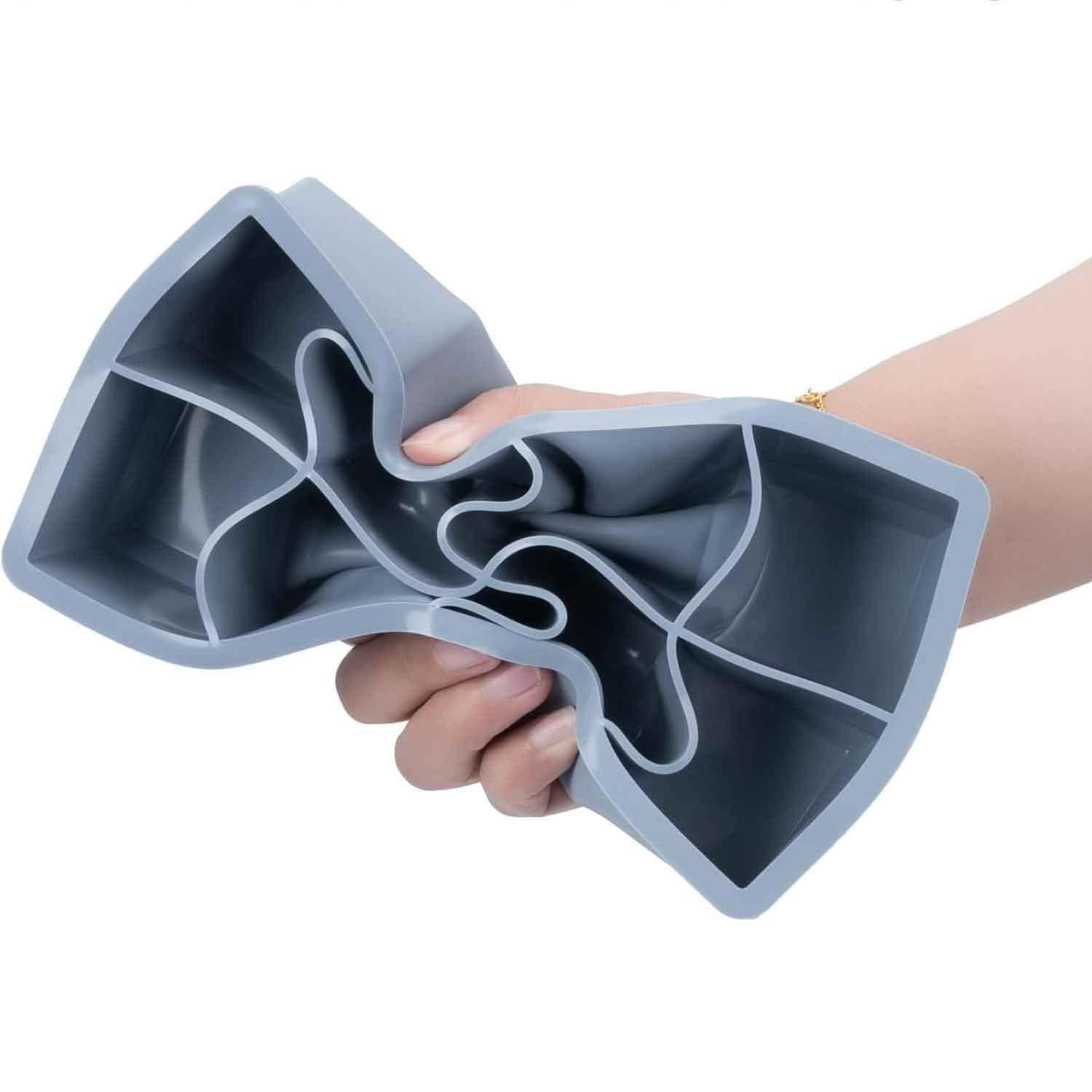 İles Gurme Kapaklı Premium Büyük 8 Bölmeli Silikon Buz Kalıbı, Gri, İles Gurme, Silikon Buz Kalıpları