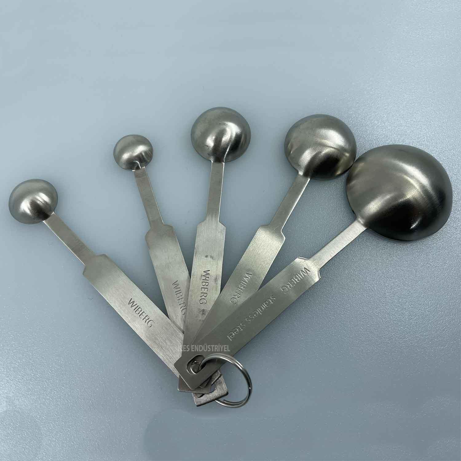 İles Ölçü Kaşığı Seti, 304 Kalite Paslanmaz Çelik, İles, Ölçü Kabı ve Ölçü Kaşıkları