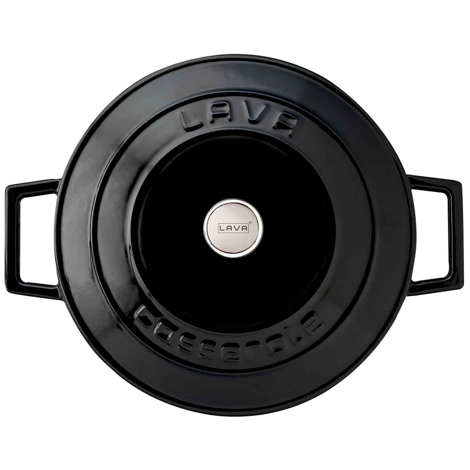Lava Tencere Döküm Folk Yayvan Siyah 2,4 Litre 24 Cm