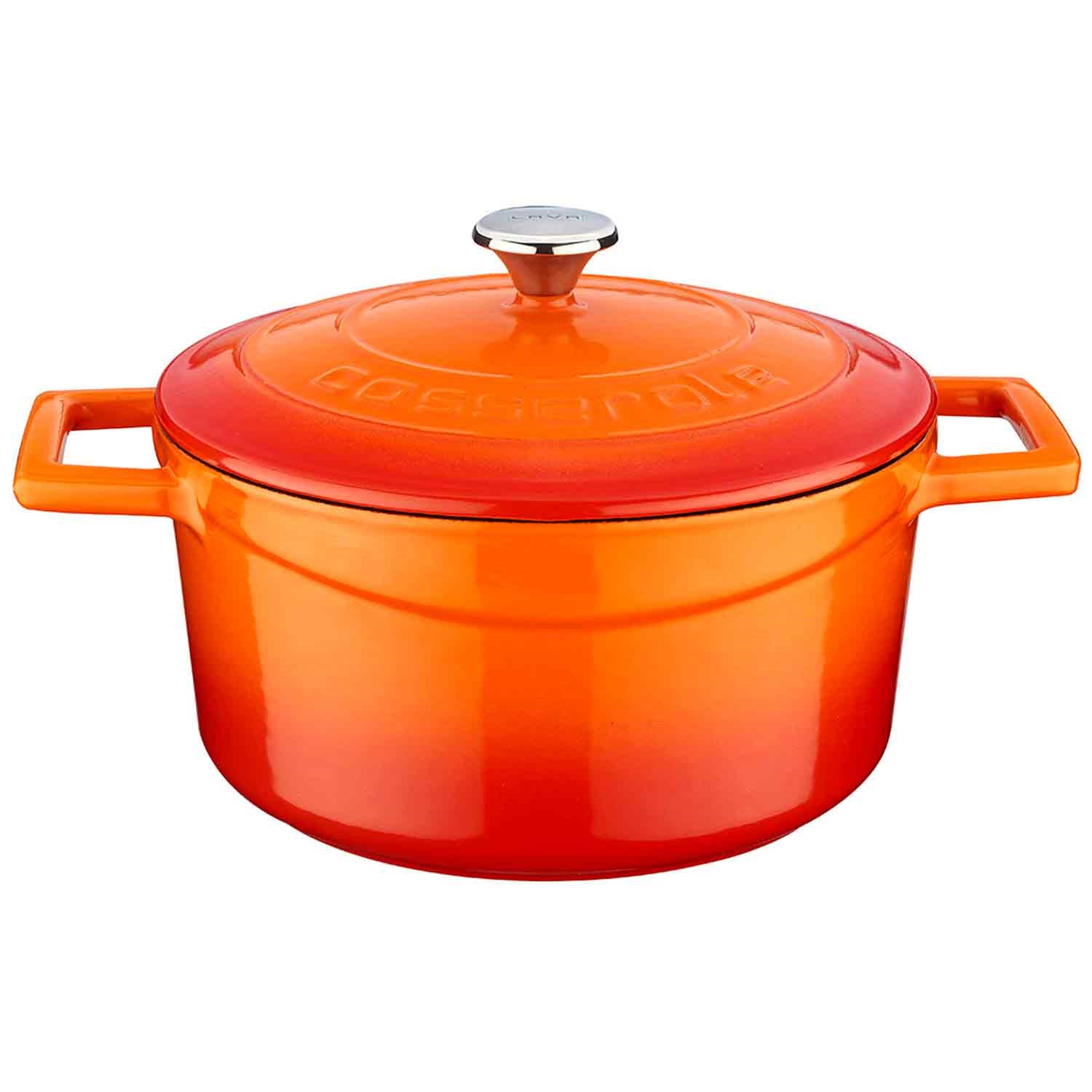 Lava Tencere Döküm Folk Yuvarlak 25 Cm 3,3 Litre Siyah