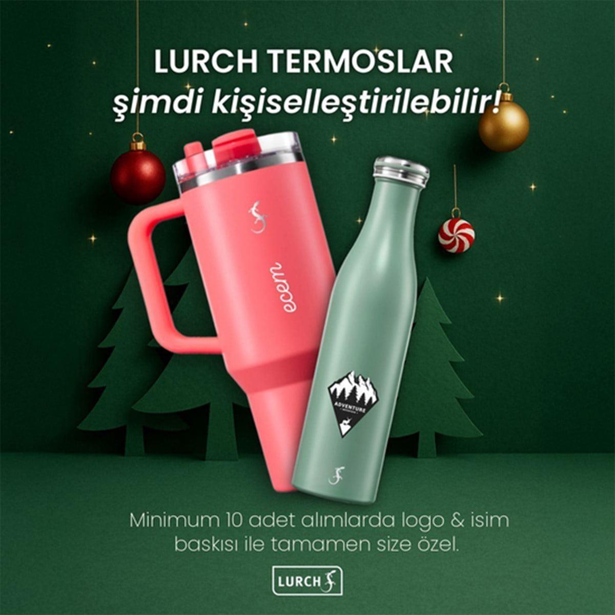Lurch - “Big Cup” 0.8 L Mat Siyah, Paslanmaz Çelik Termos - Uzatılabilir Pipetli, Çift Cidarlı, Sızdırmaz - 270977