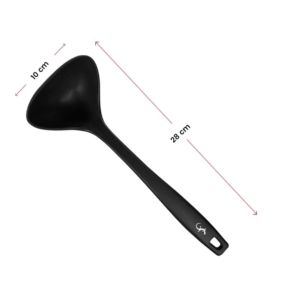 Lurch - Platin Silikon Çorba Kepçesi 28 cm Siyah - Yanmaz, Yapışmaz, Bükülmez, Çizmez, Tat ve Koku Bırakmaz - 240612
