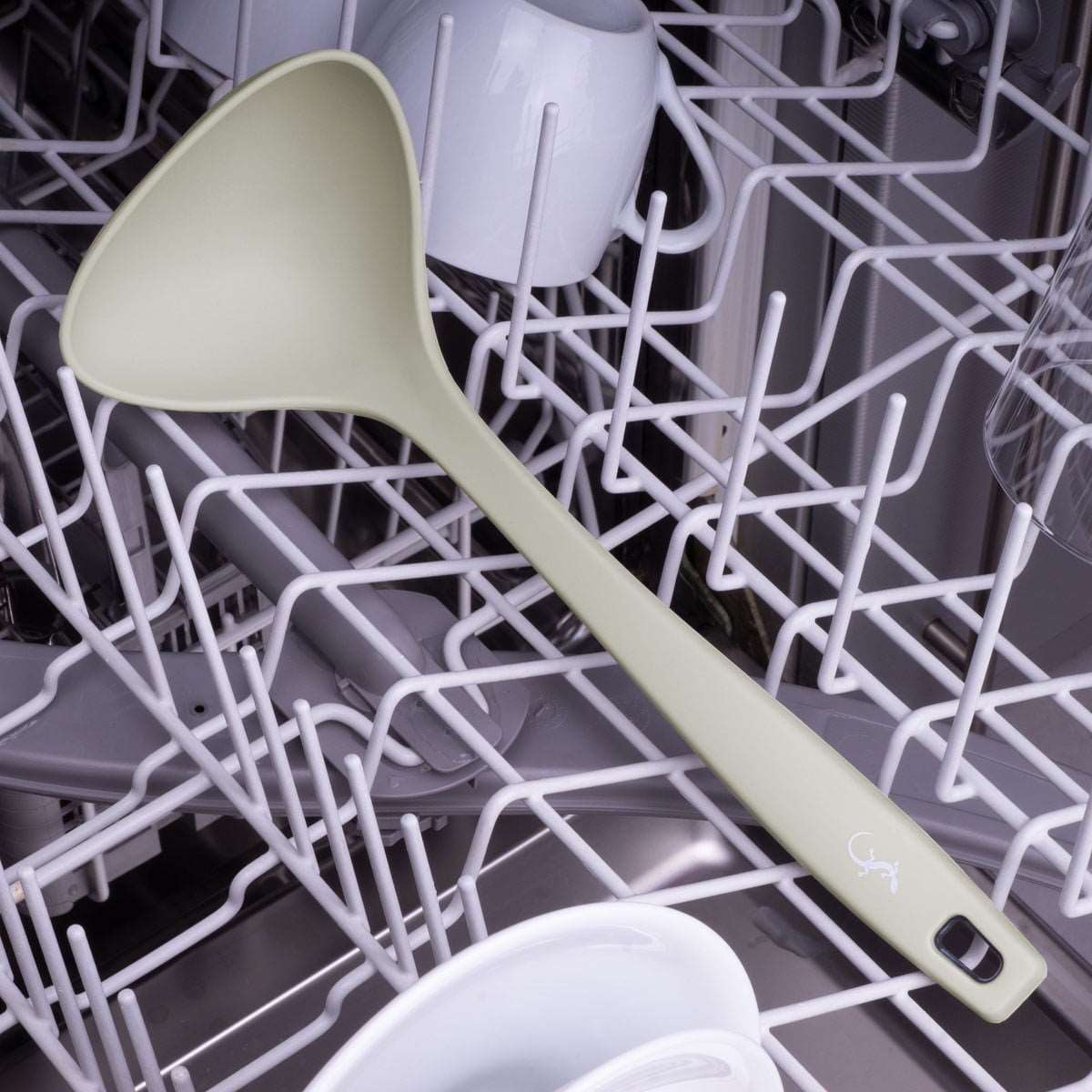 Lurch - Platin Silikon Çorba Kepçesi 28 cm Açık Gri -  Yanmaz, Yapışmaz, Bükülmez, Çizmez, Tat ve Koku Bırakmaz - 240012