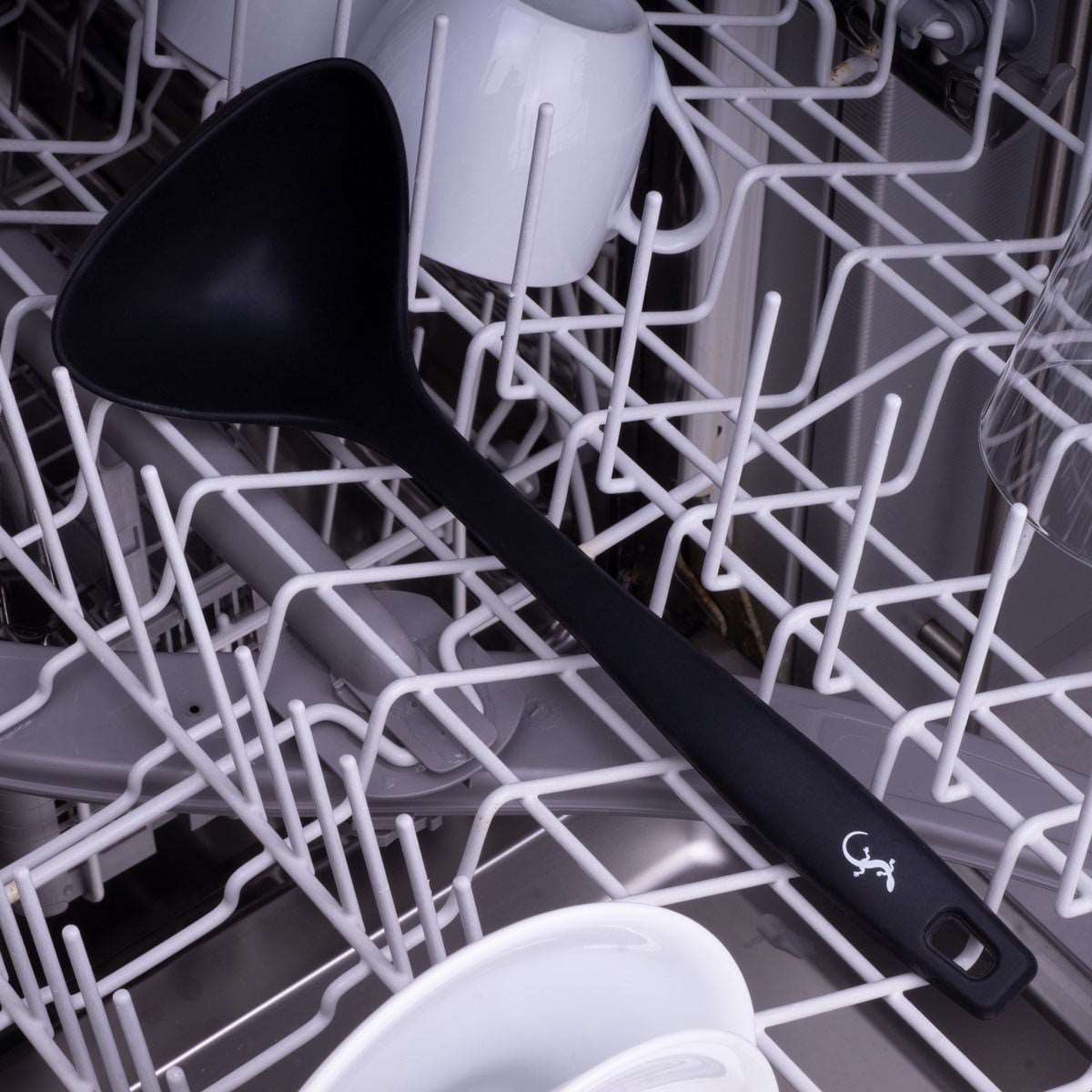 Lurch - Platin Silikon Çorba Kepçesi 28 cm Siyah - Yanmaz, Yapışmaz, Bükülmez, Çizmez, Tat ve Koku Bırakmaz - 240612